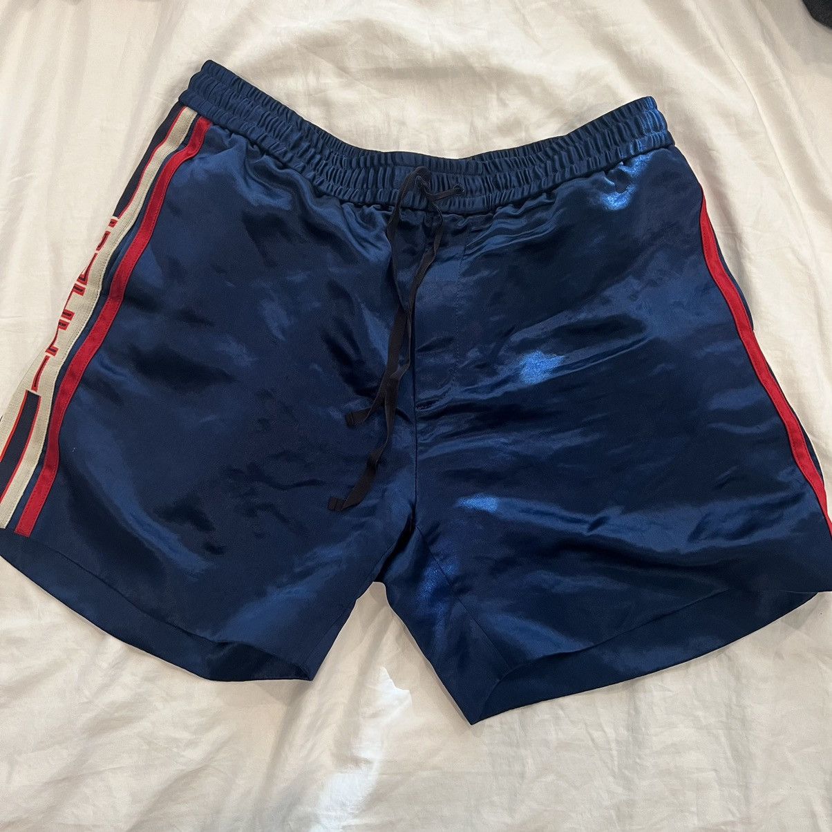 image of Gucci Silk Shorts in Blue, Men's (Size 34)