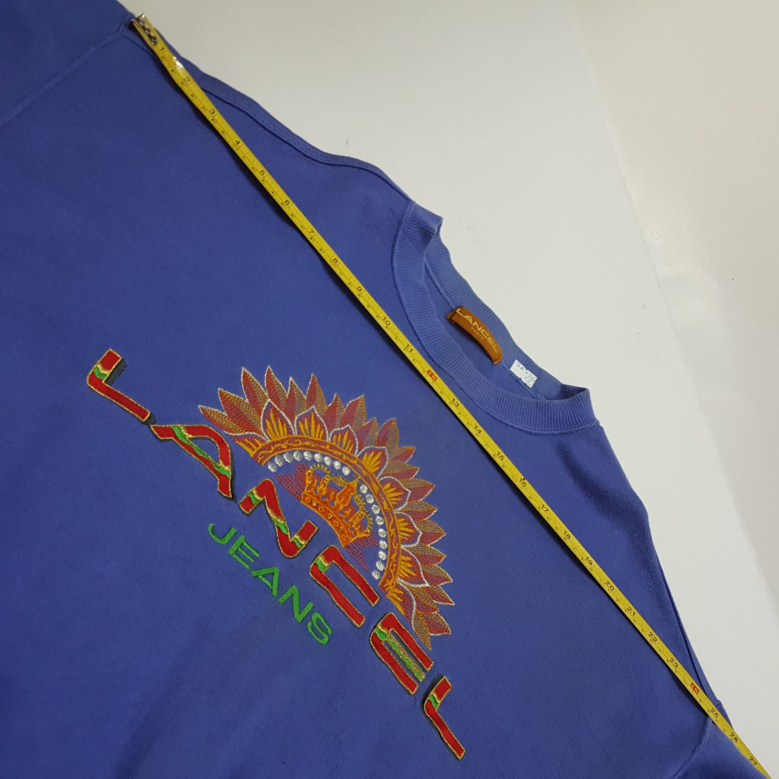 Vintage LANCEL JEANS embroidery spell out style sweatshirts