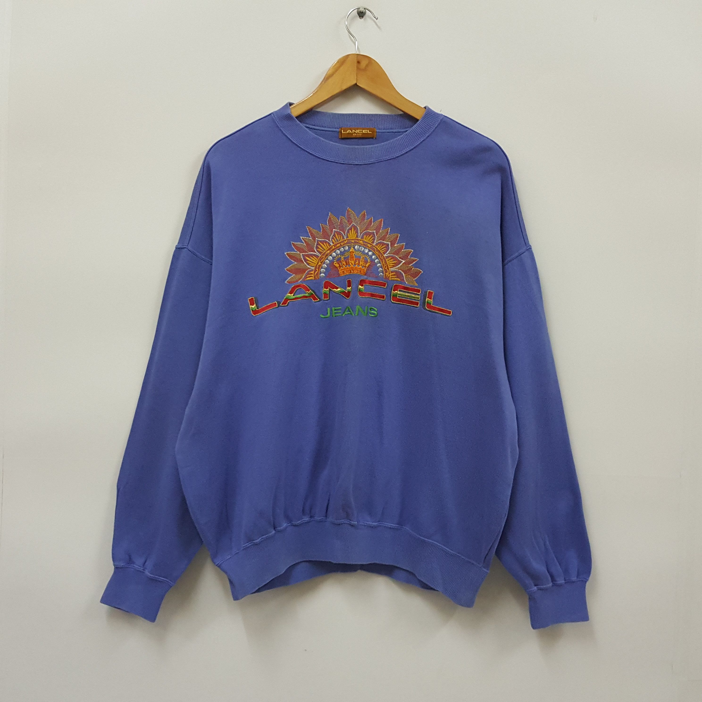 Vintage LANCEL JEANS embroidery spell out style sweatshirts