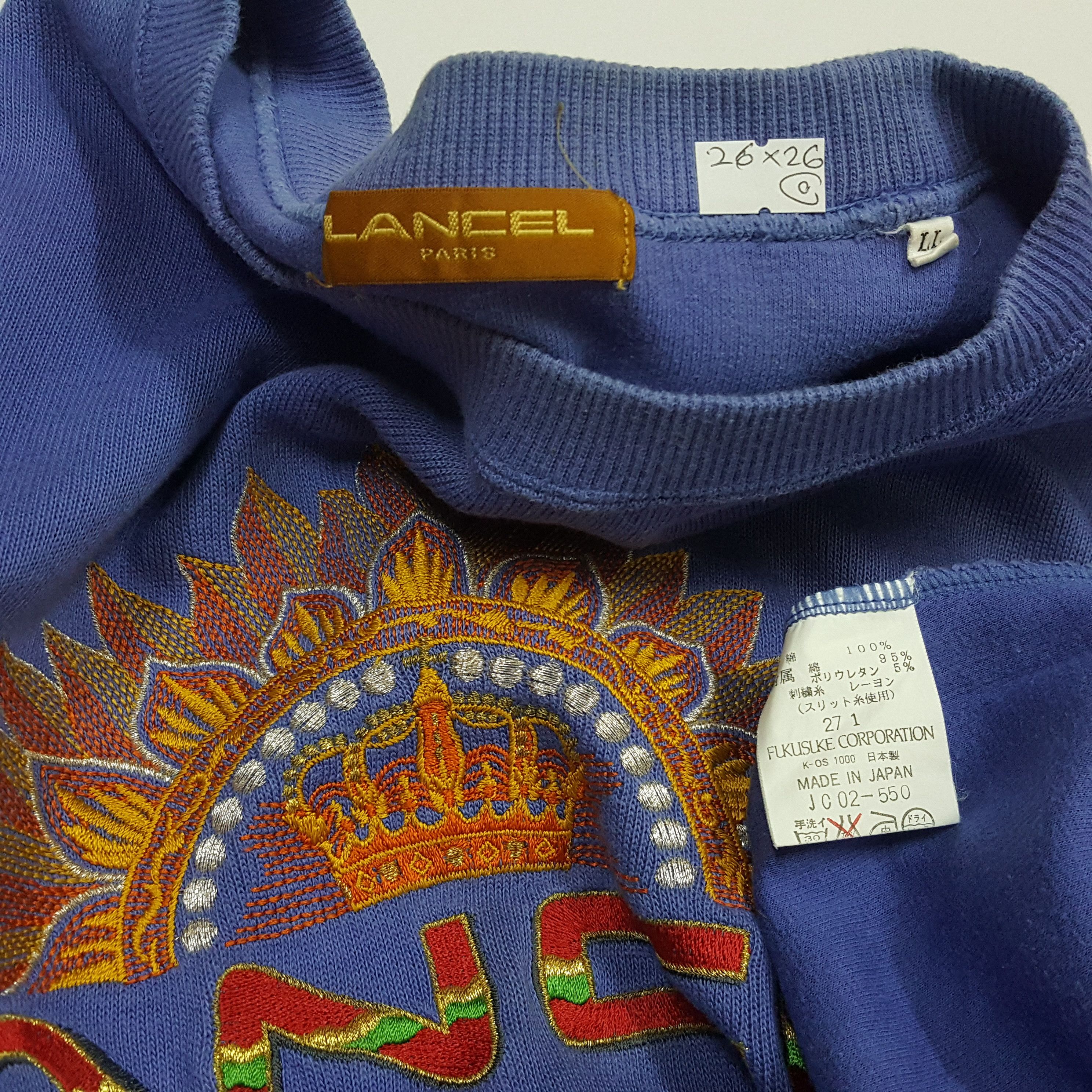 Vintage LANCEL JEANS embroidery spell out style sweatshirts