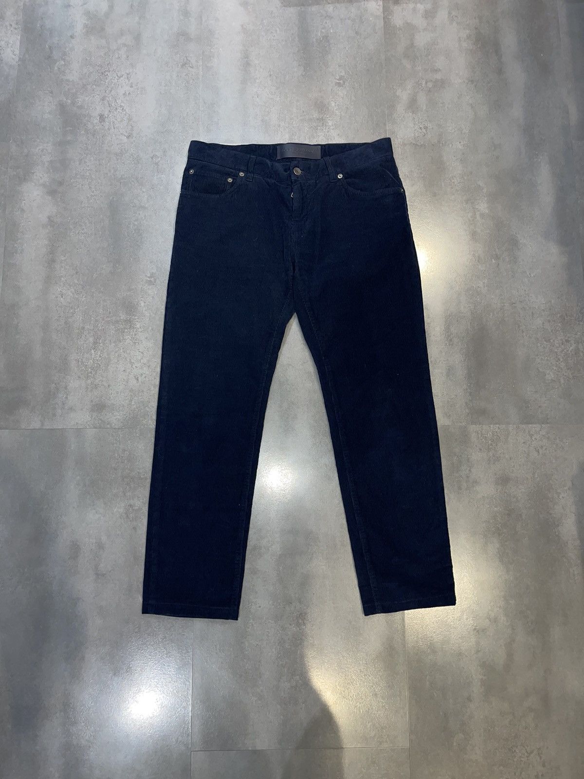 Dolce & Gabbana DS! Dolce & Gabbana Dark Navy Corduroy Casual Pants Size US 34 / EU 50 - 1 Thumbnail