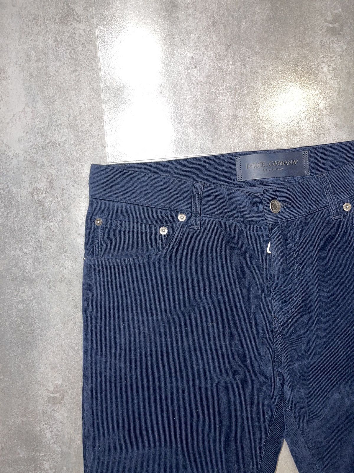 Dolce & Gabbana DS! Dolce & Gabbana Dark Navy Corduroy Casual Pants Size US 34 / EU 50 - 2 Thumbnail