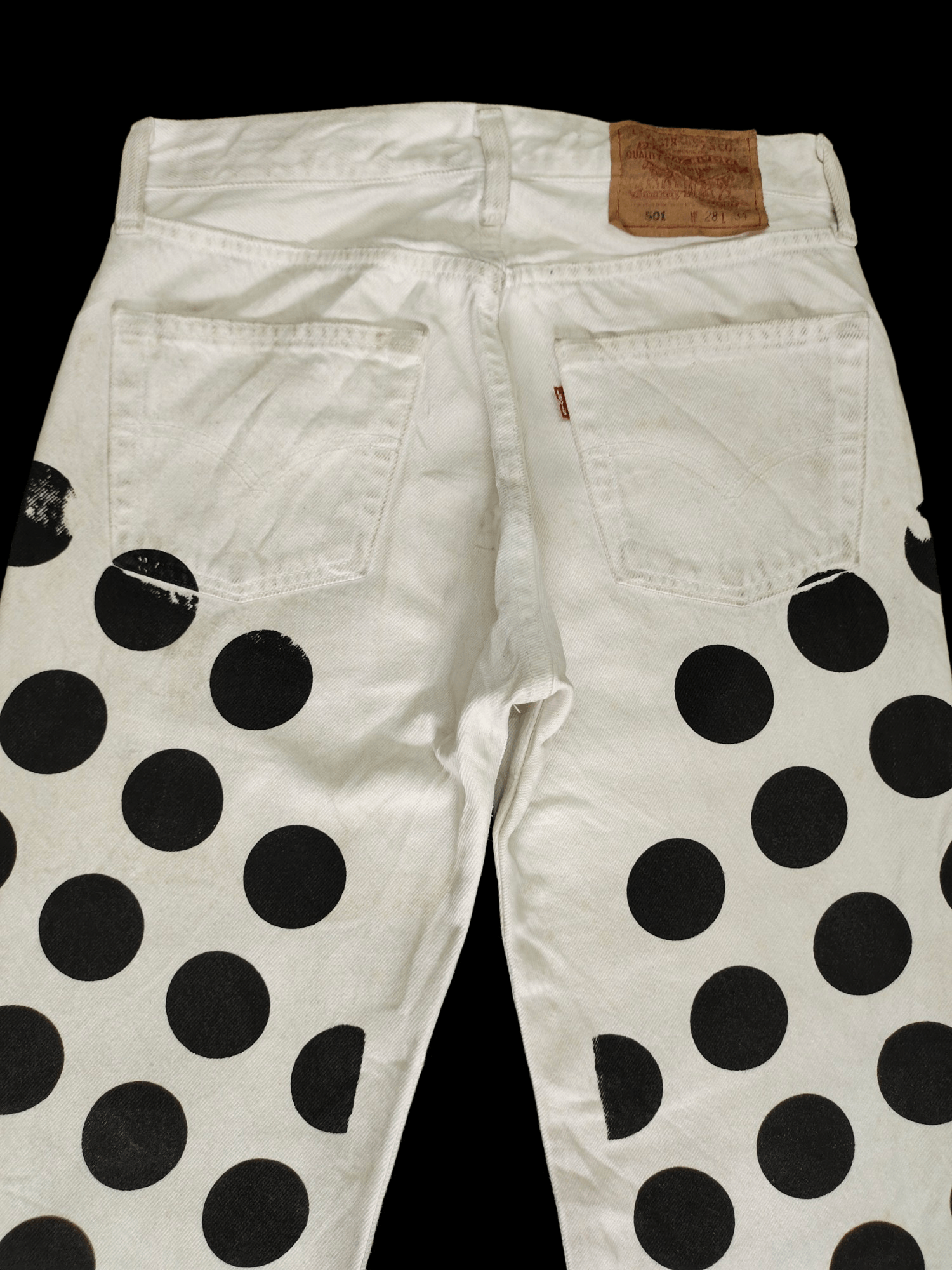 Engineered Garments × Levi's Vintage Levis X House of Holland Polkadot Dirty Wash Jeans Size US 28 / EU 44 - 8 Thumbnail