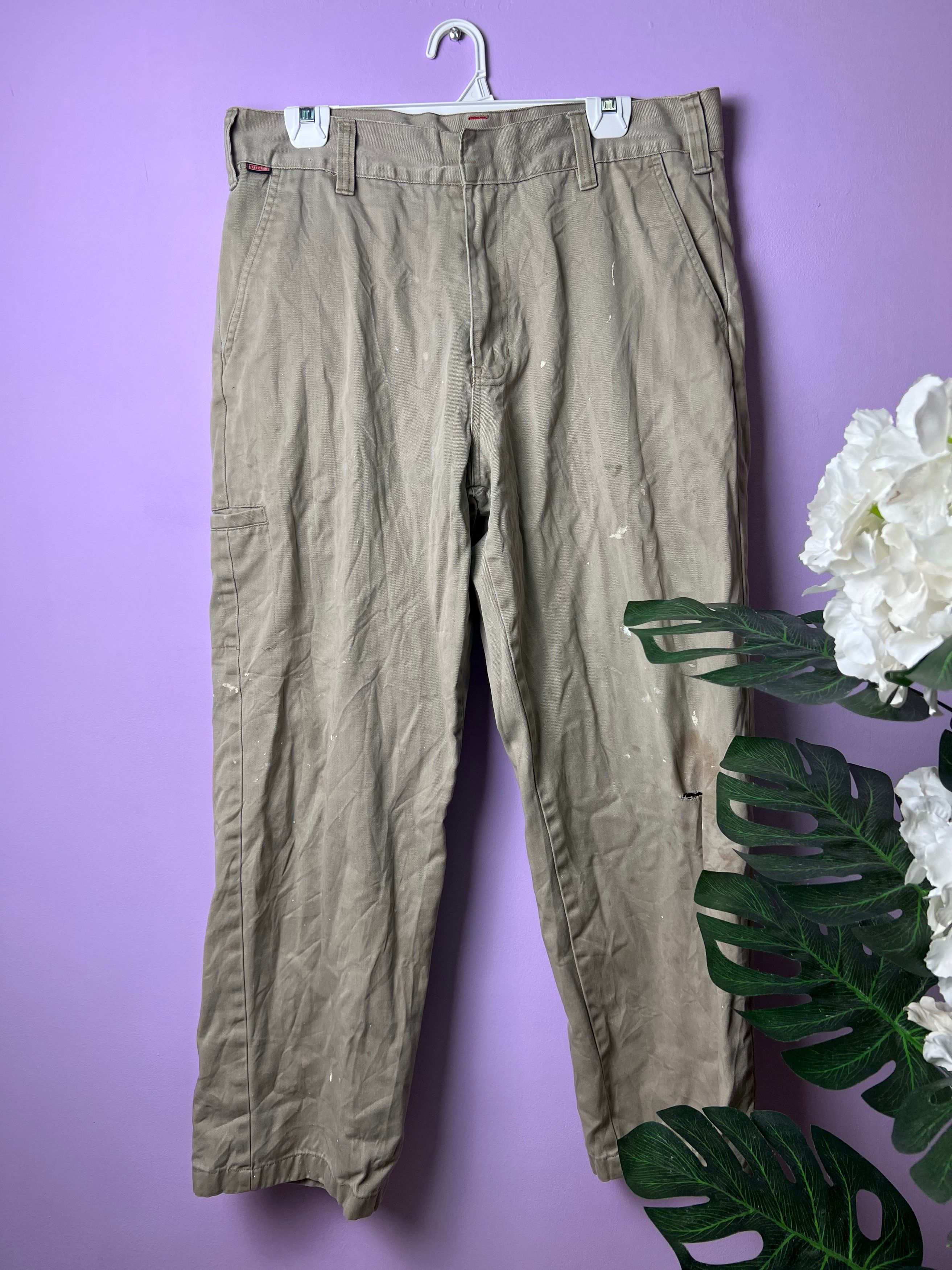 Pre-owned Craftsman Distressed Vintage  Worker Pants In Cream