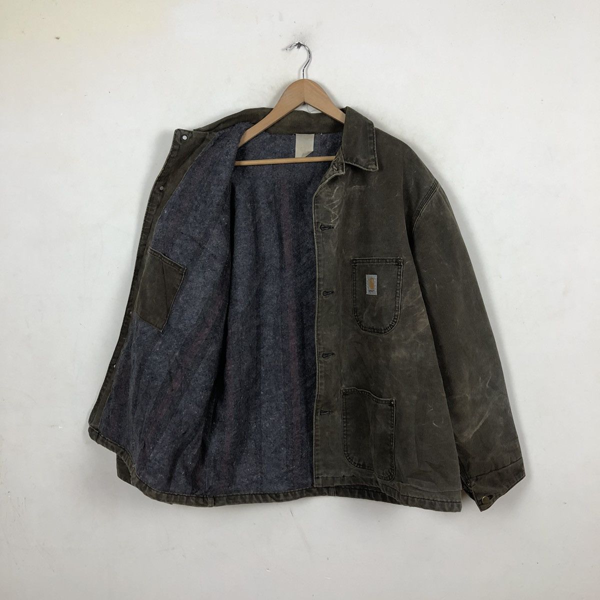 Carhartt 🔥VINTAGE CHORE WORKER JACKET CARHARTT USA BLANKET LINING Size US L / EU 52-54 / 3 - 10 Thumbnail