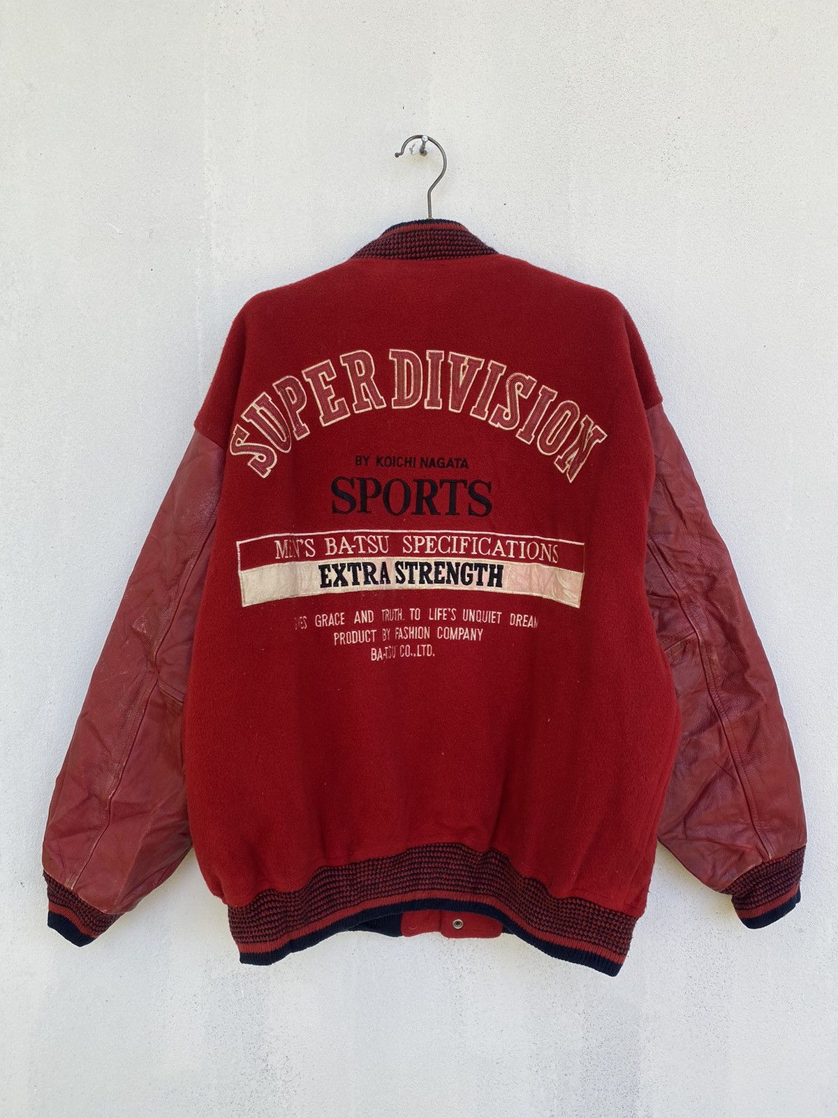 Japanese Brand 🔥Vintage Men’s Ba-Tsu Varsity Leather Jacket Size US L / EU 52-54 / 3 - 9 Thumbnail