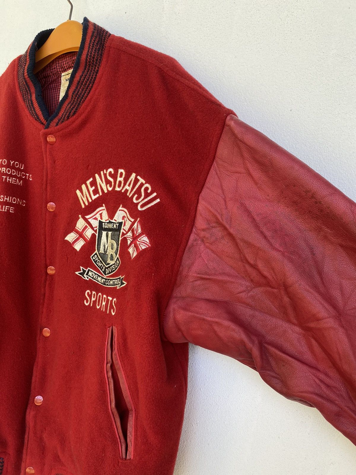 Japanese Brand 🔥Vintage Men’s Ba-Tsu Varsity Leather Jacket Size US L / EU 52-54 / 3 - 5 Thumbnail