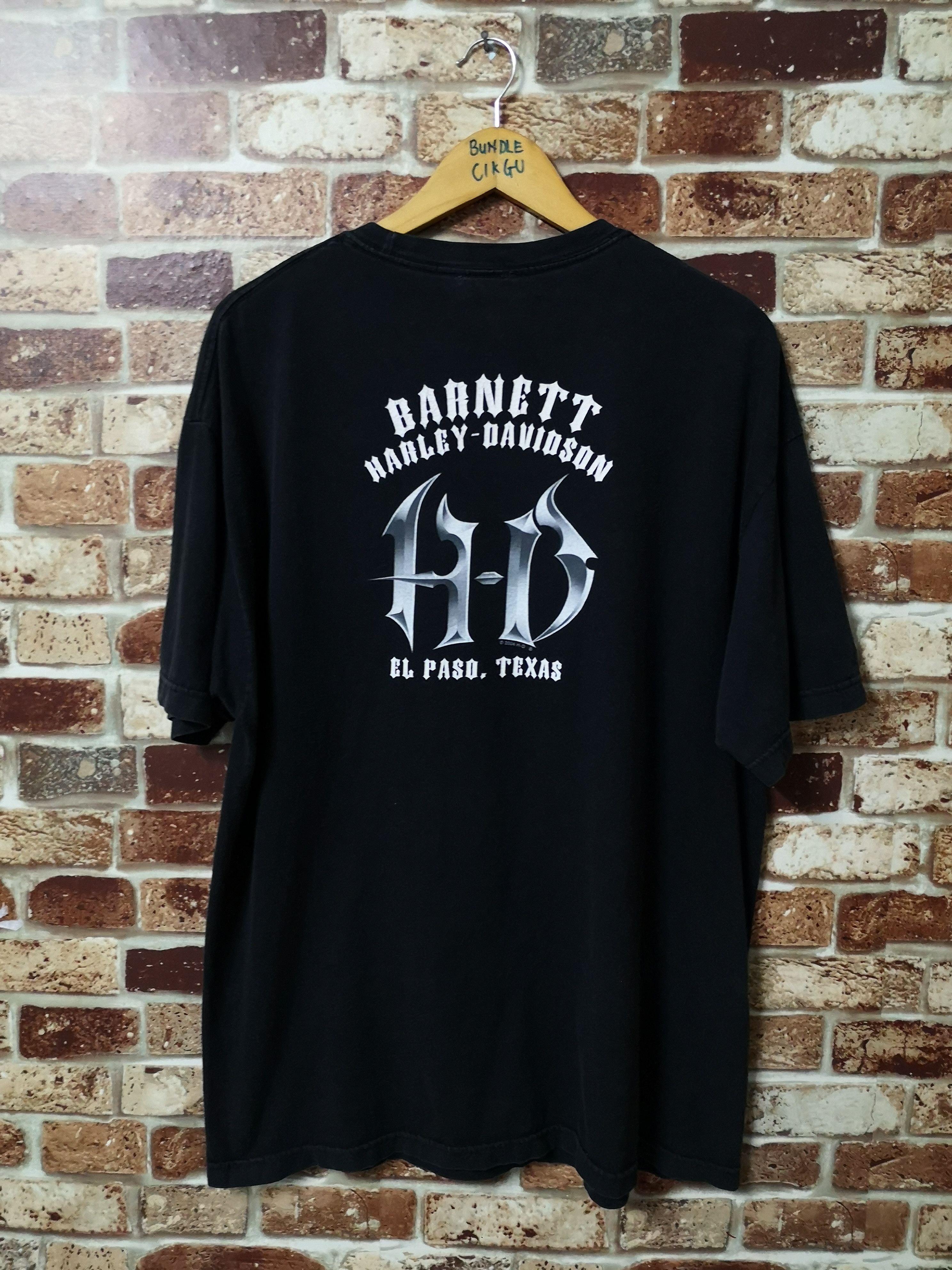 Harley Davidson 🔥 Vintage Harley Davidson Black T-shirt Size US XL / EU 56 / 4 - 2 Thumbnail
