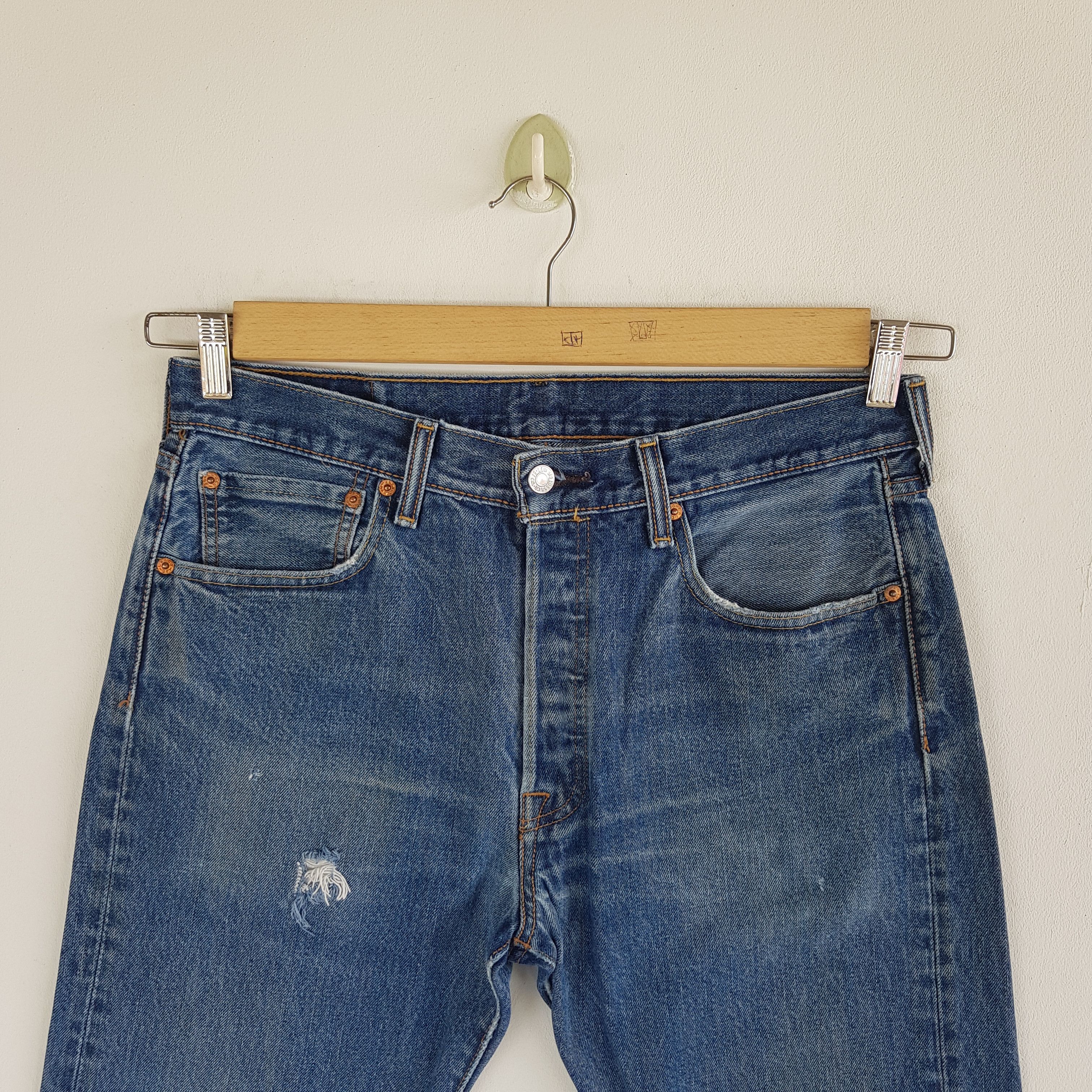 Vintage Levi's Distressed Released Hem Jeans Levis 501 Denim