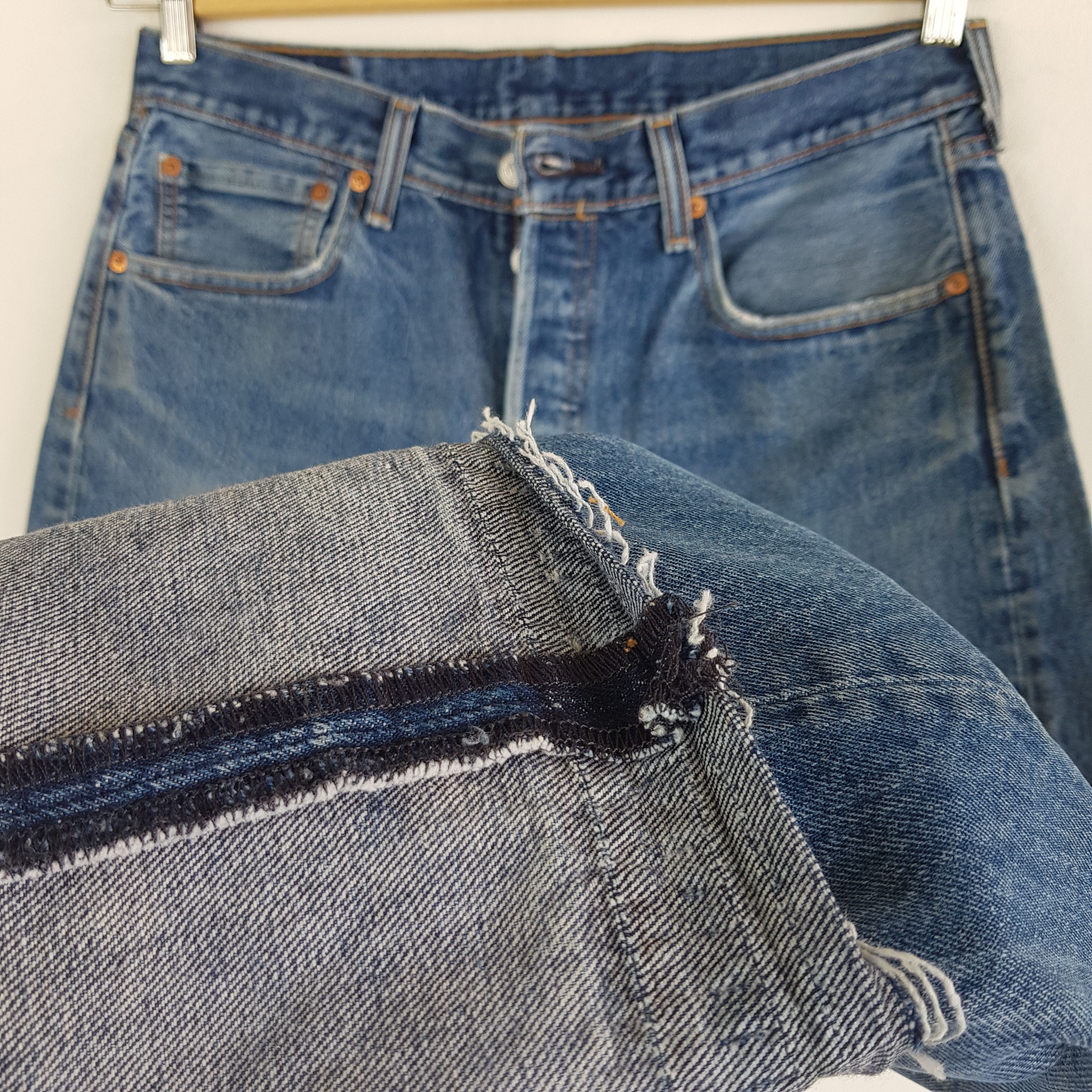 Vintage Levi's Distressed Released Hem Jeans Levis 501 Denim