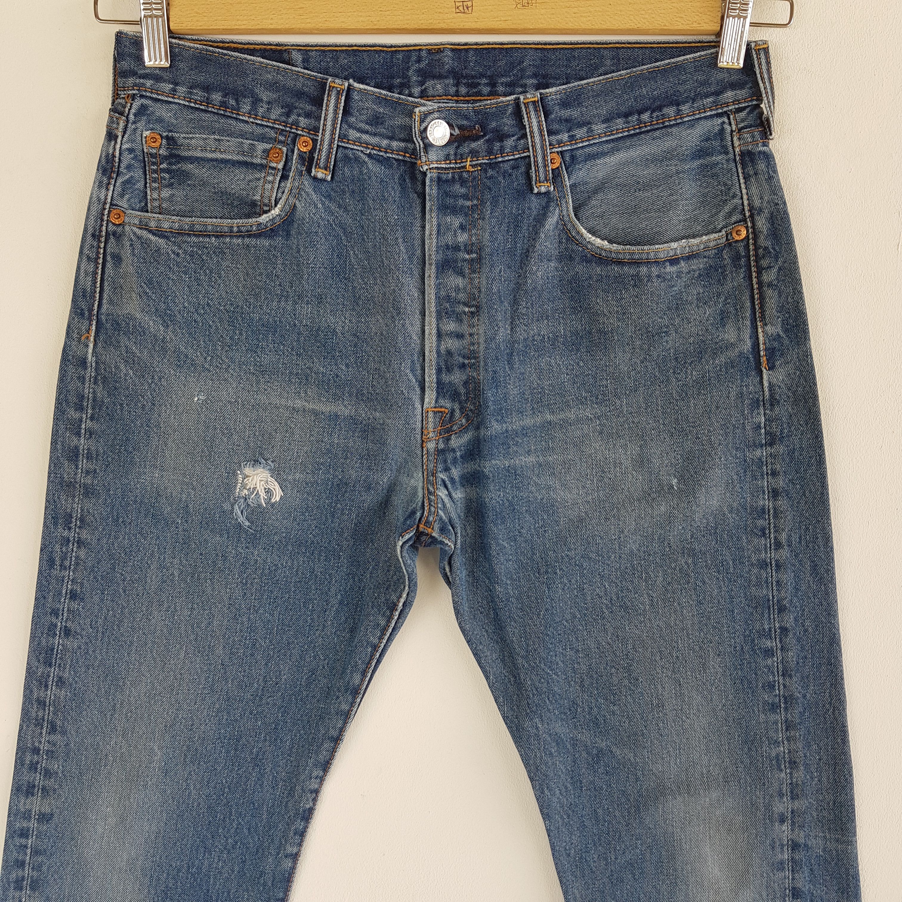 Vintage Levi's Distressed Released Hem Jeans Levis 501 Denim