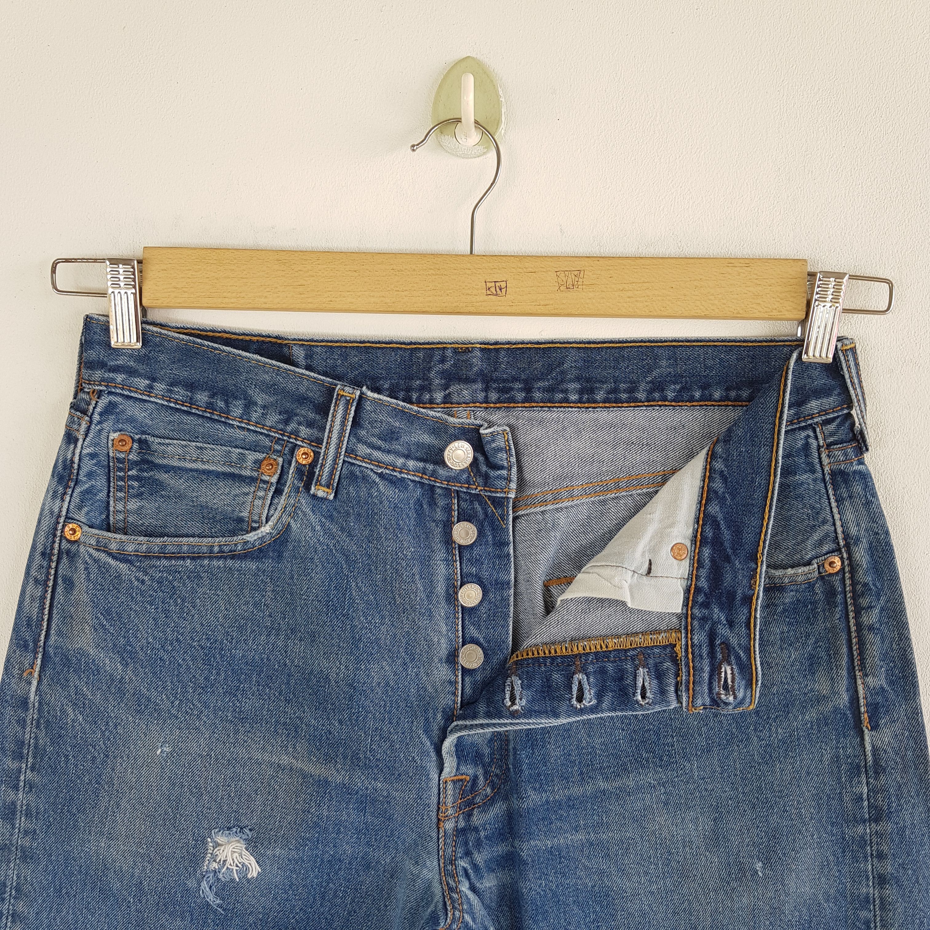 Vintage Levi's Distressed Released Hem Jeans Levis 501 Denim