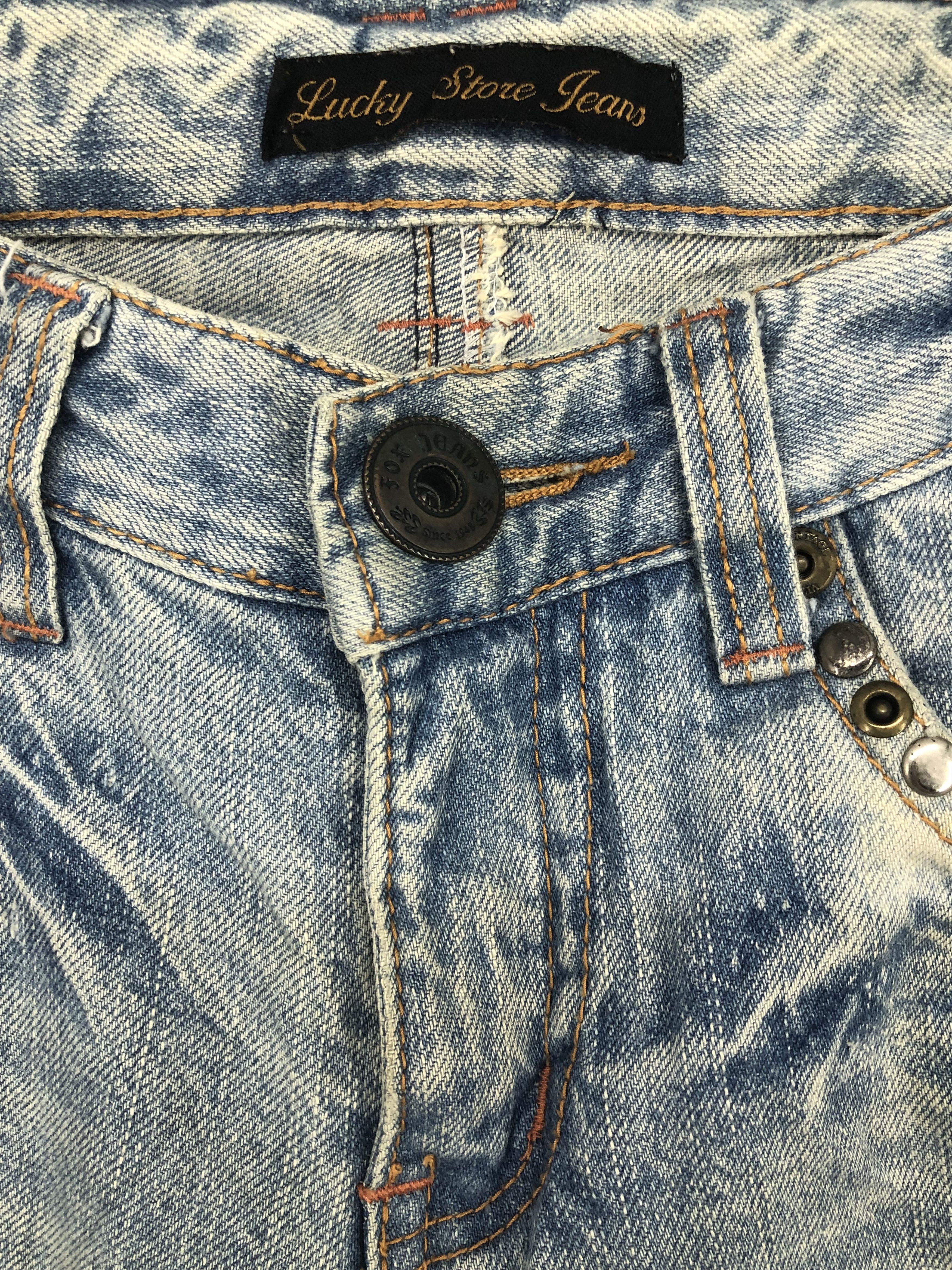 Japanese Brand × Jean Lucky Store Japanese Faded Denim Jeans 30x29 Size US 31 - 4 Thumbnail
