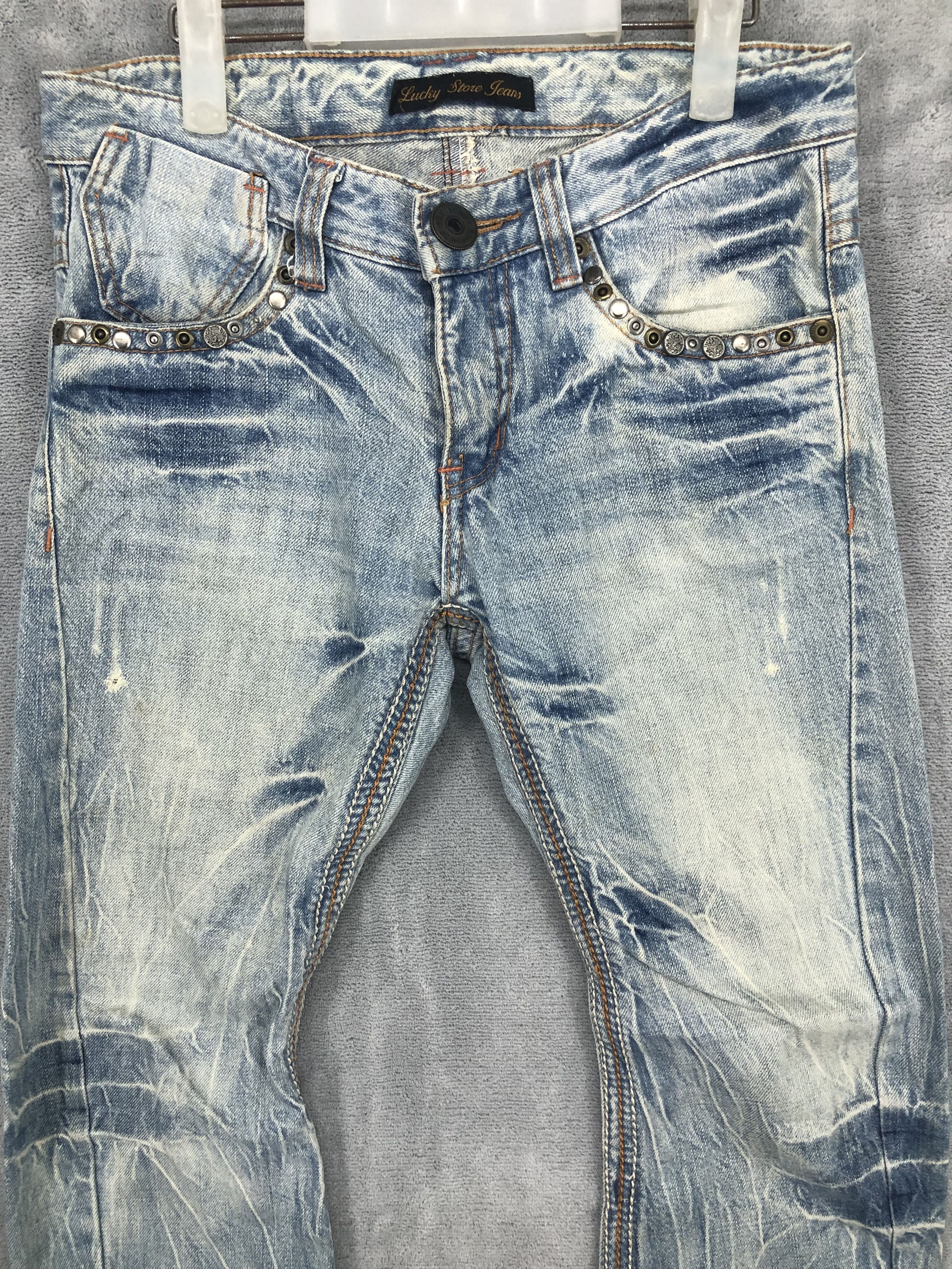 Japanese Brand × Jean Lucky Store Japanese Faded Denim Jeans 30x29 Size US 31 - 3 Thumbnail