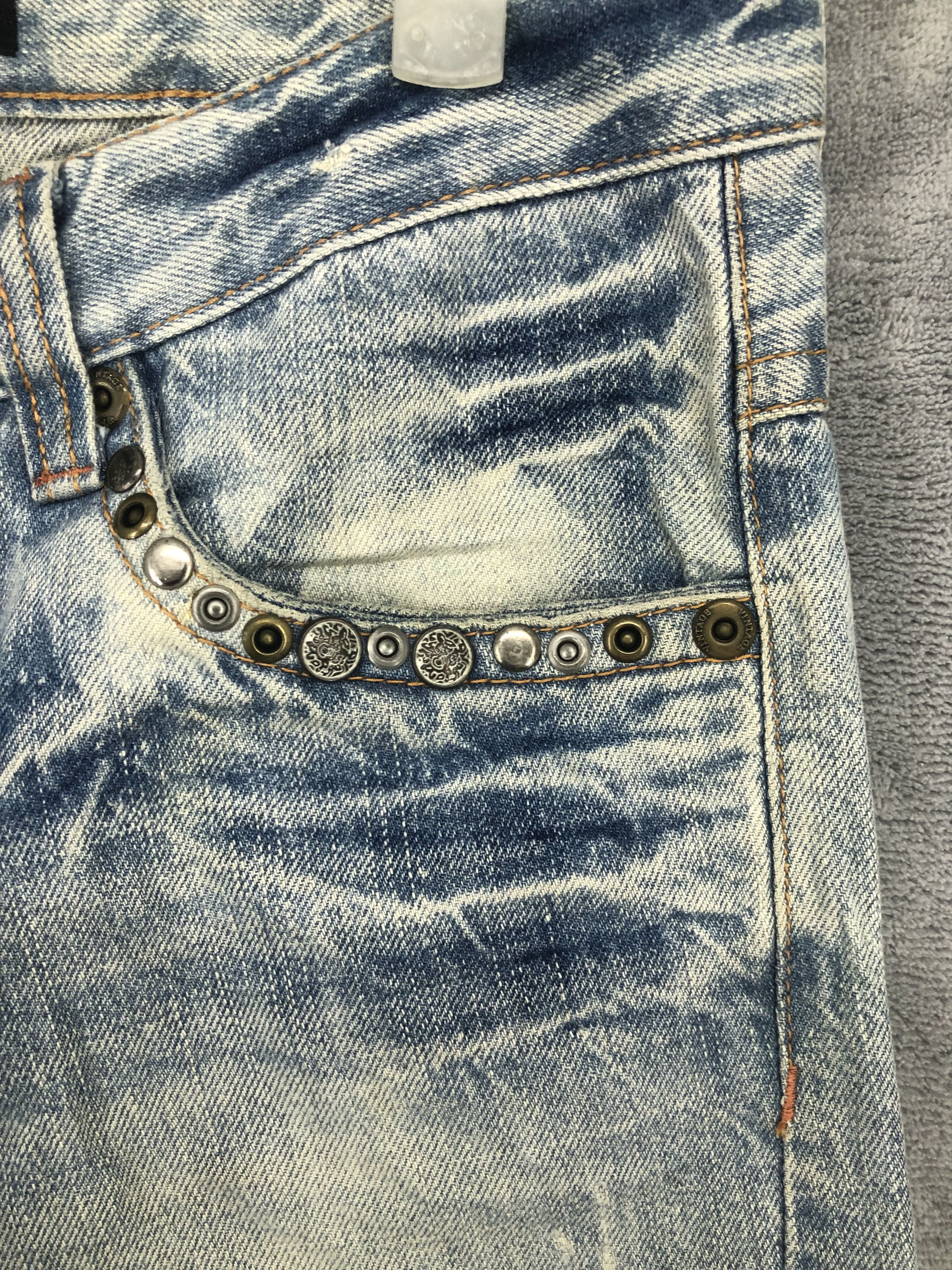 Japanese Brand × Jean Lucky Store Japanese Faded Denim Jeans 30x29 Size US 31 - 7 Thumbnail