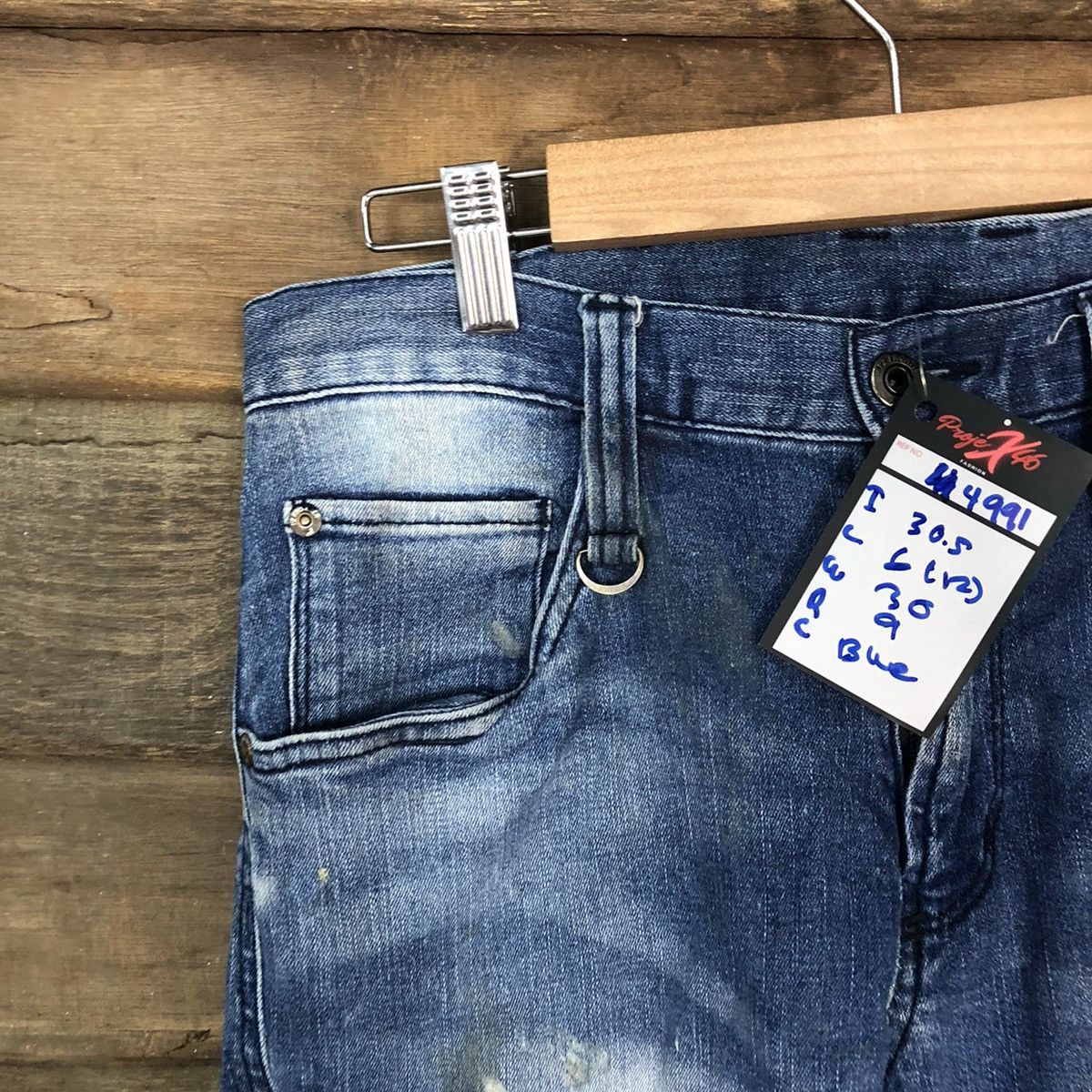 Faded Glory 3D Stretch Blue multipocket faded Denim Pants #4991 Size US 31 - 4 Thumbnail