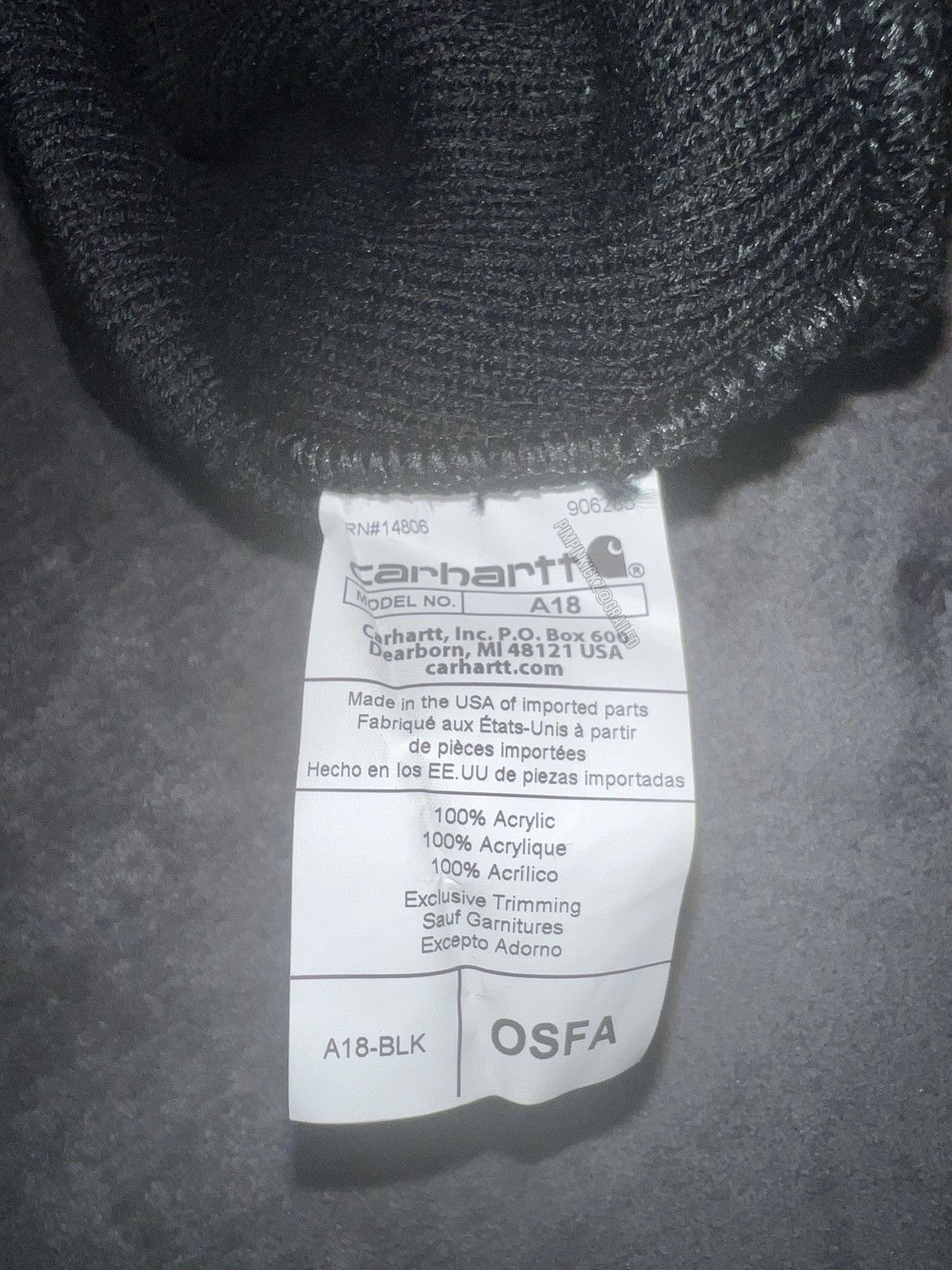 Carhartt CARHARTT KNIT CUFFED BEANIE (BLACK) Size ONE SIZE - 2 Thumbnail
