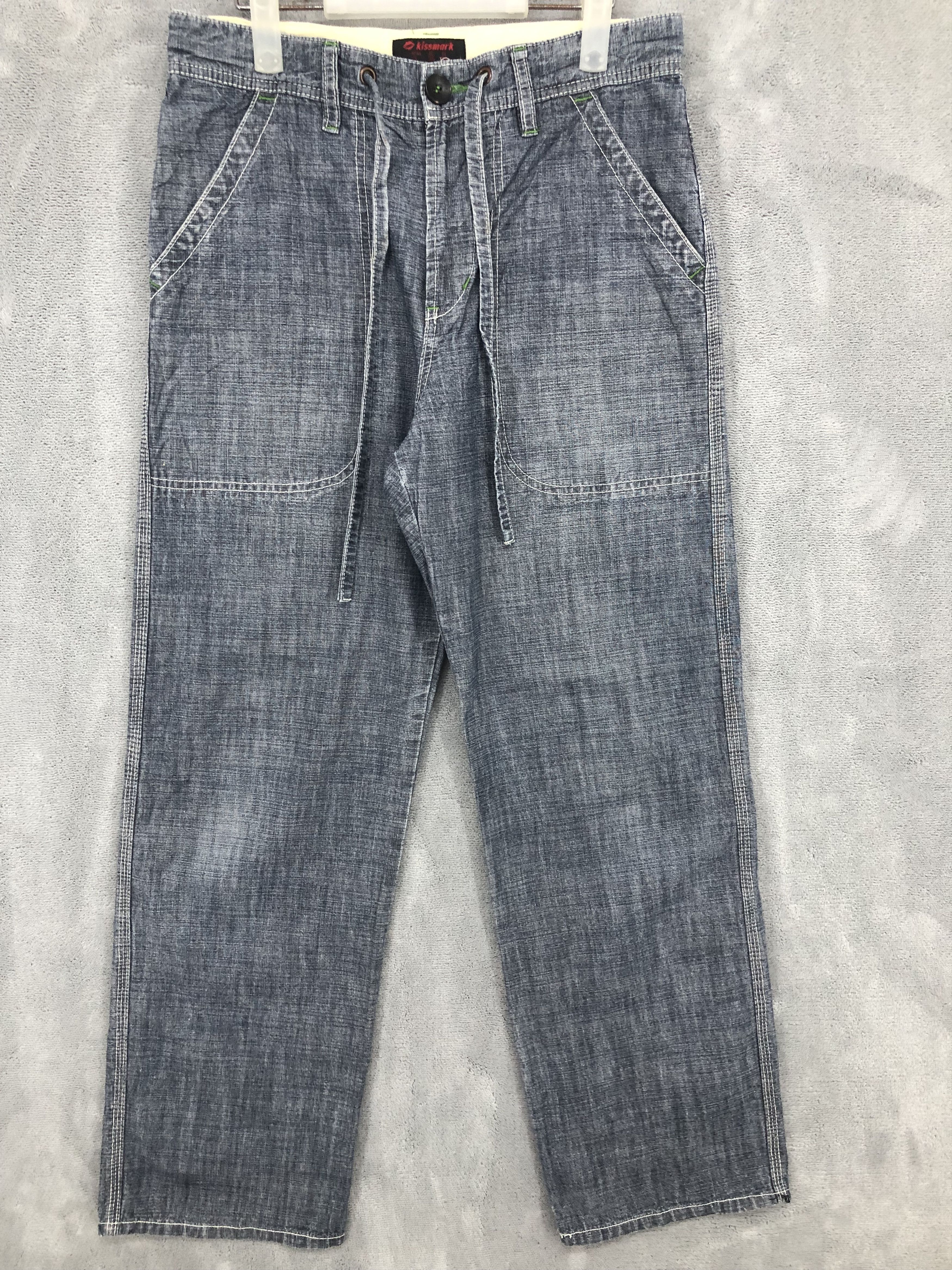 image of Kissmark Drawstring Light Cotton Pants in Grey, Men's (Size 30)