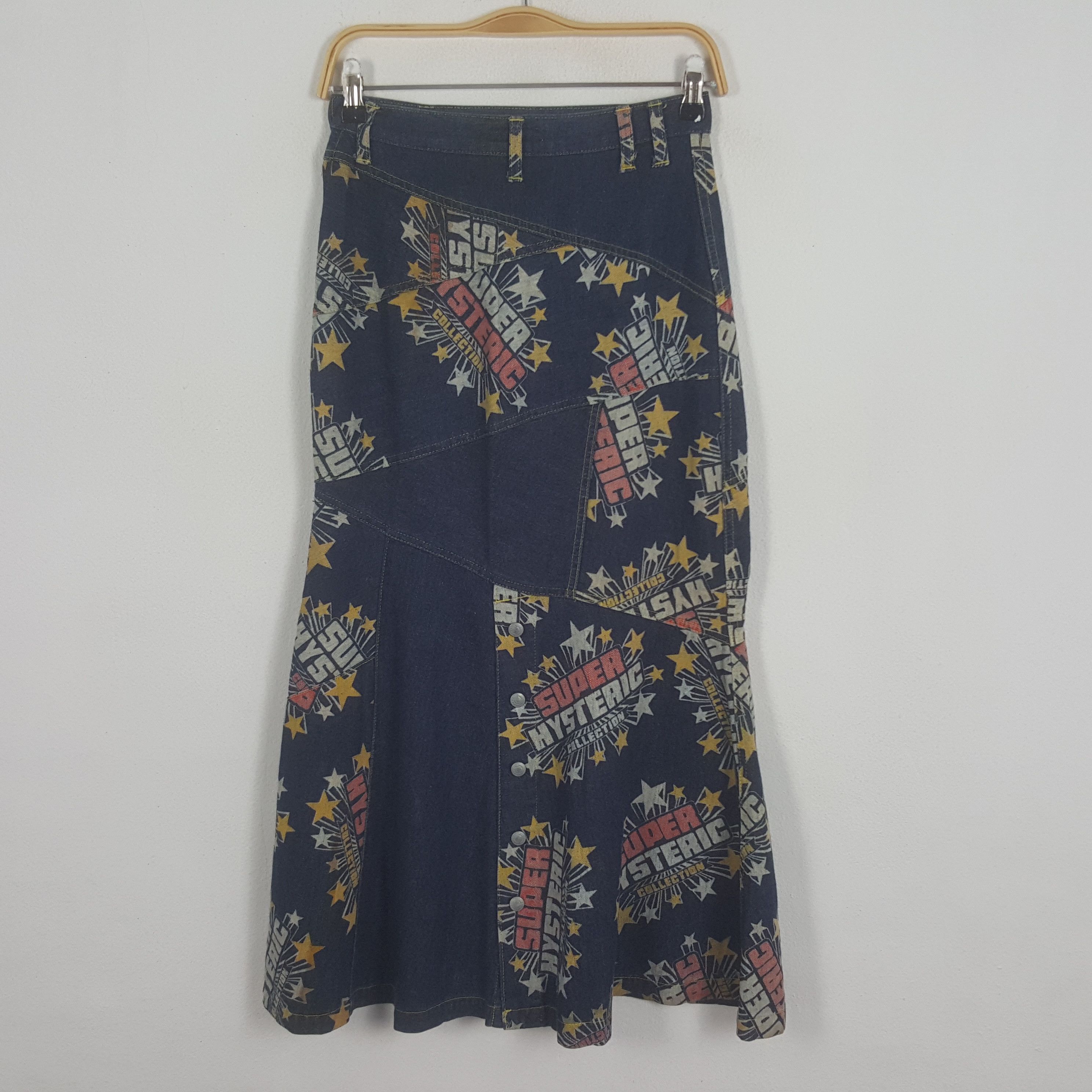 image of Hysteric Glamour Fullprinted Skirts in Blue Jean, Women's (Size 24)