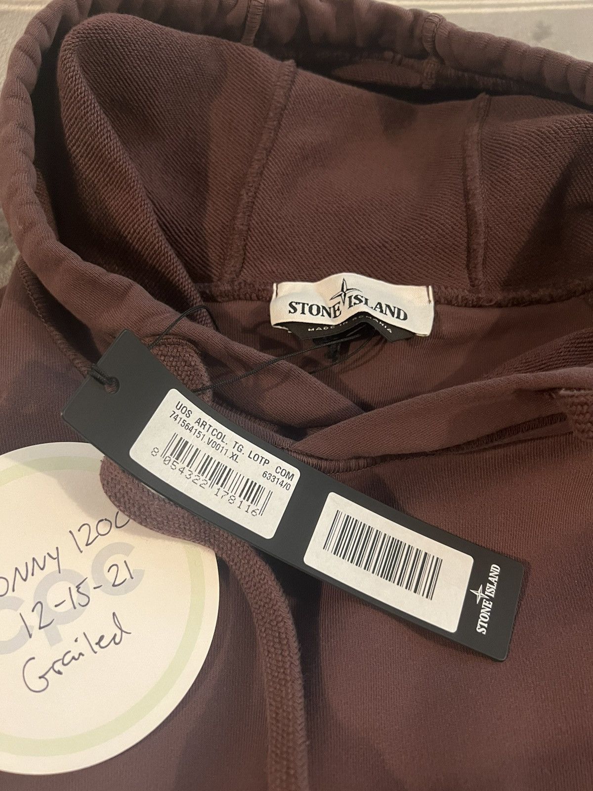 Stone Island Stone Island Hoodie Maroon Size XL Size US XL / EU 56 / 4 - 5 Thumbnail