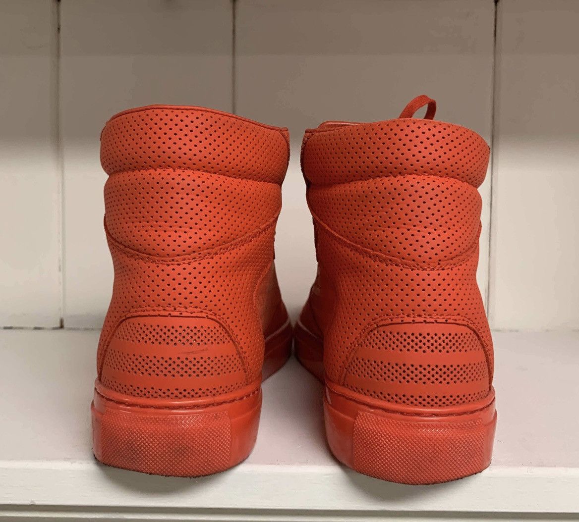 Balenciaga Balenciaga Red Perforated High Top Sneaker 2015 Size US 8 / EU 41 - 4 Thumbnail