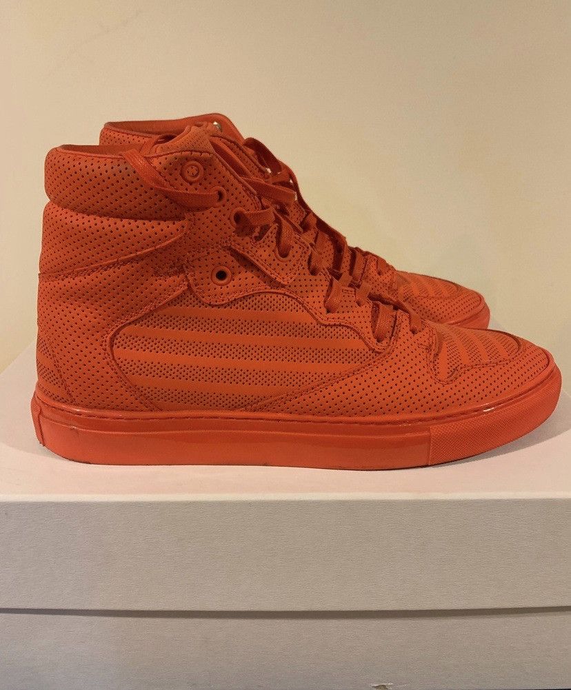 Balenciaga Balenciaga Red Perforated High Top Sneaker 2015 Size US 8 / EU 41 - 8 Thumbnail