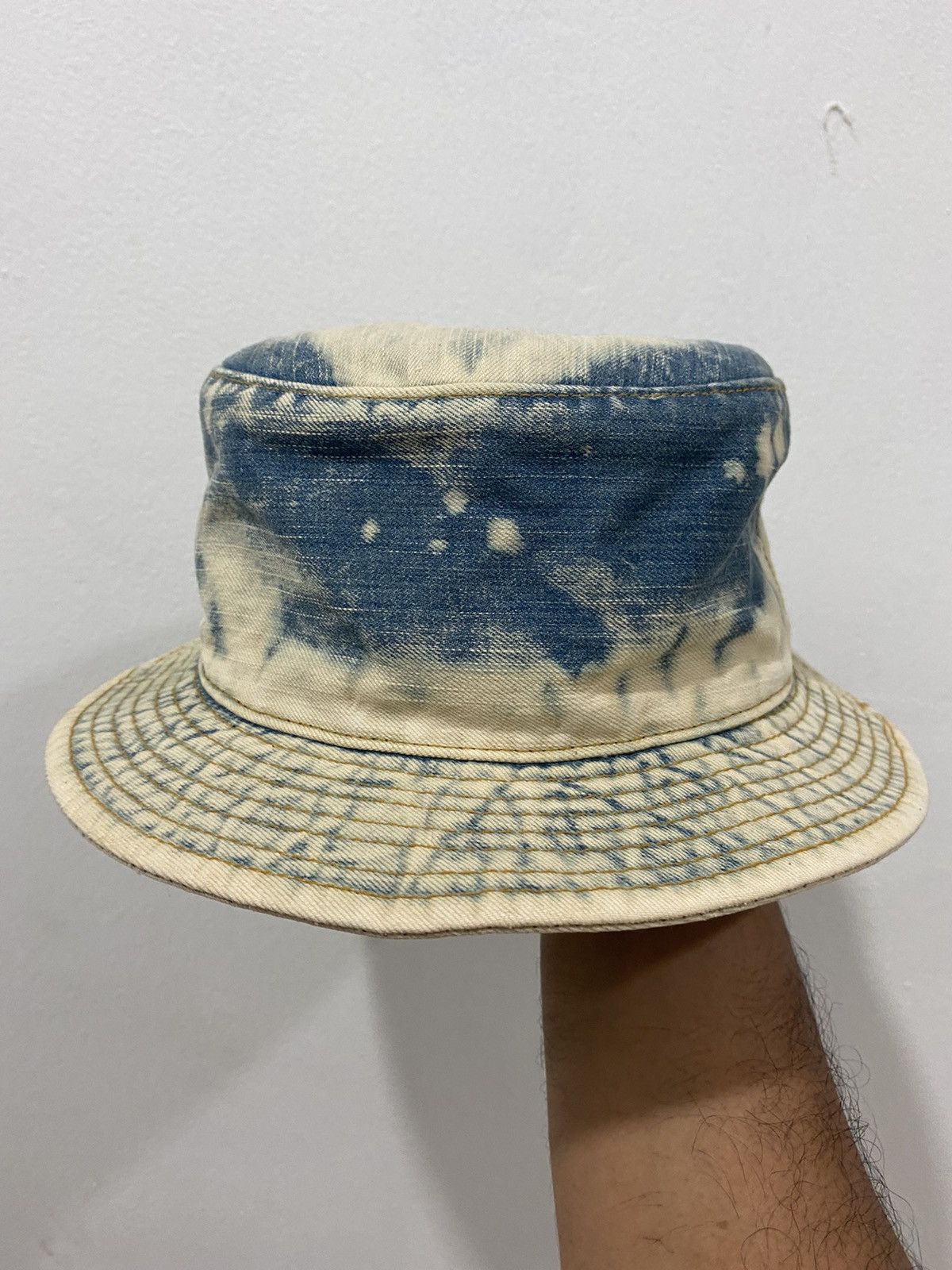 Japanese Brand Acid Washed Classic Denim Style Bucket Hat Size ONE SIZE - 3 Thumbnail