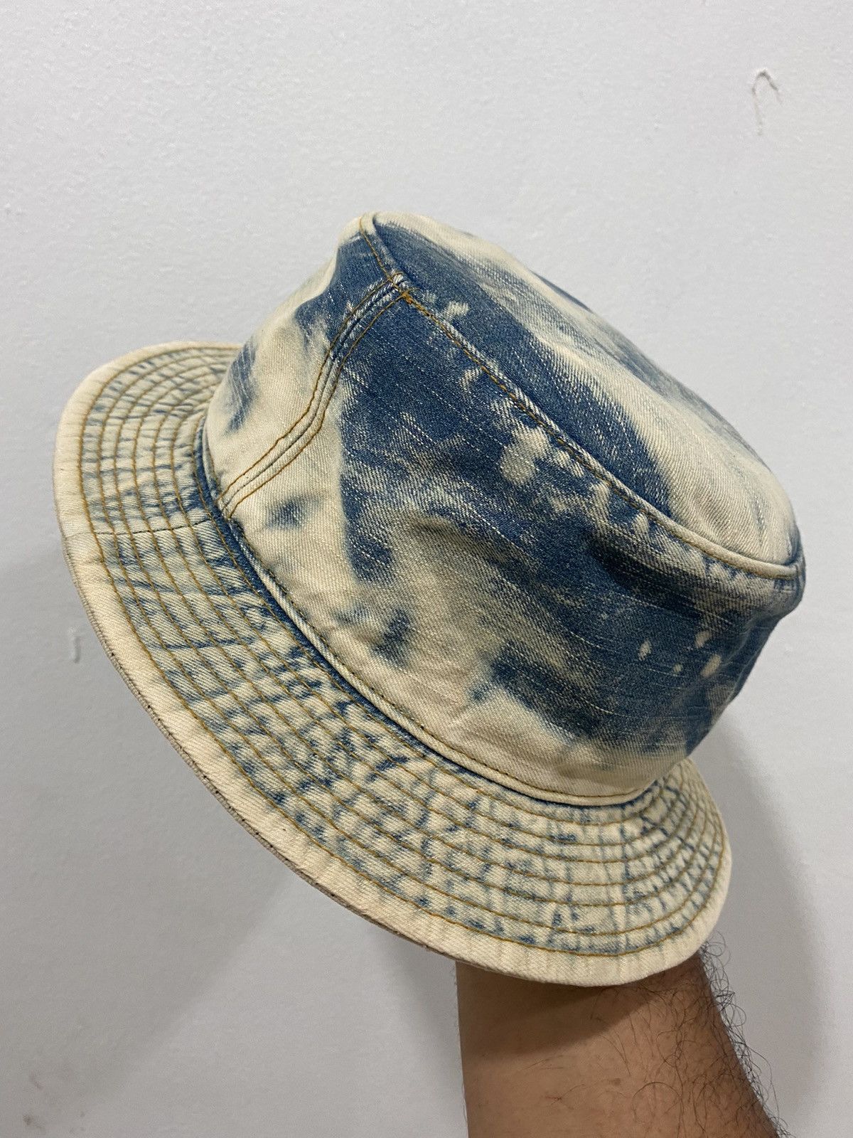 Japanese Brand Acid Washed Classic Denim Style Bucket Hat Size ONE SIZE - 4 Thumbnail