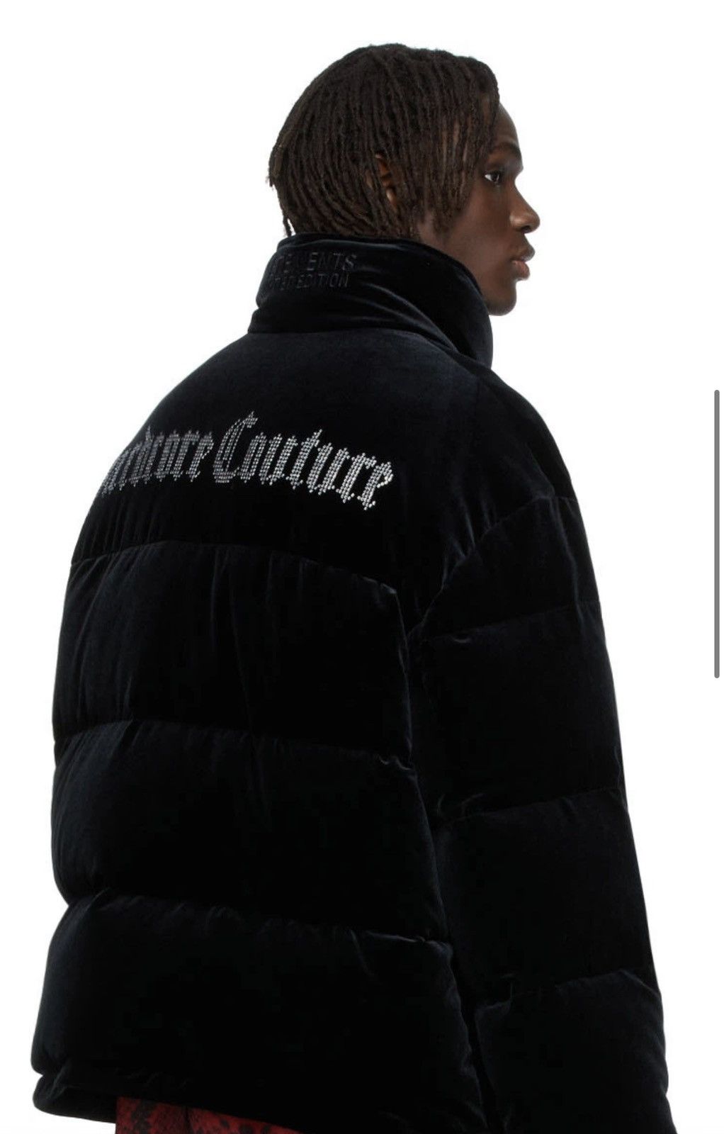 Vetements “RARE”, Oversized Down Velvet Crystal Logo Jacket Size US M / EU 48-50 / 2 - 3 Thumbnail