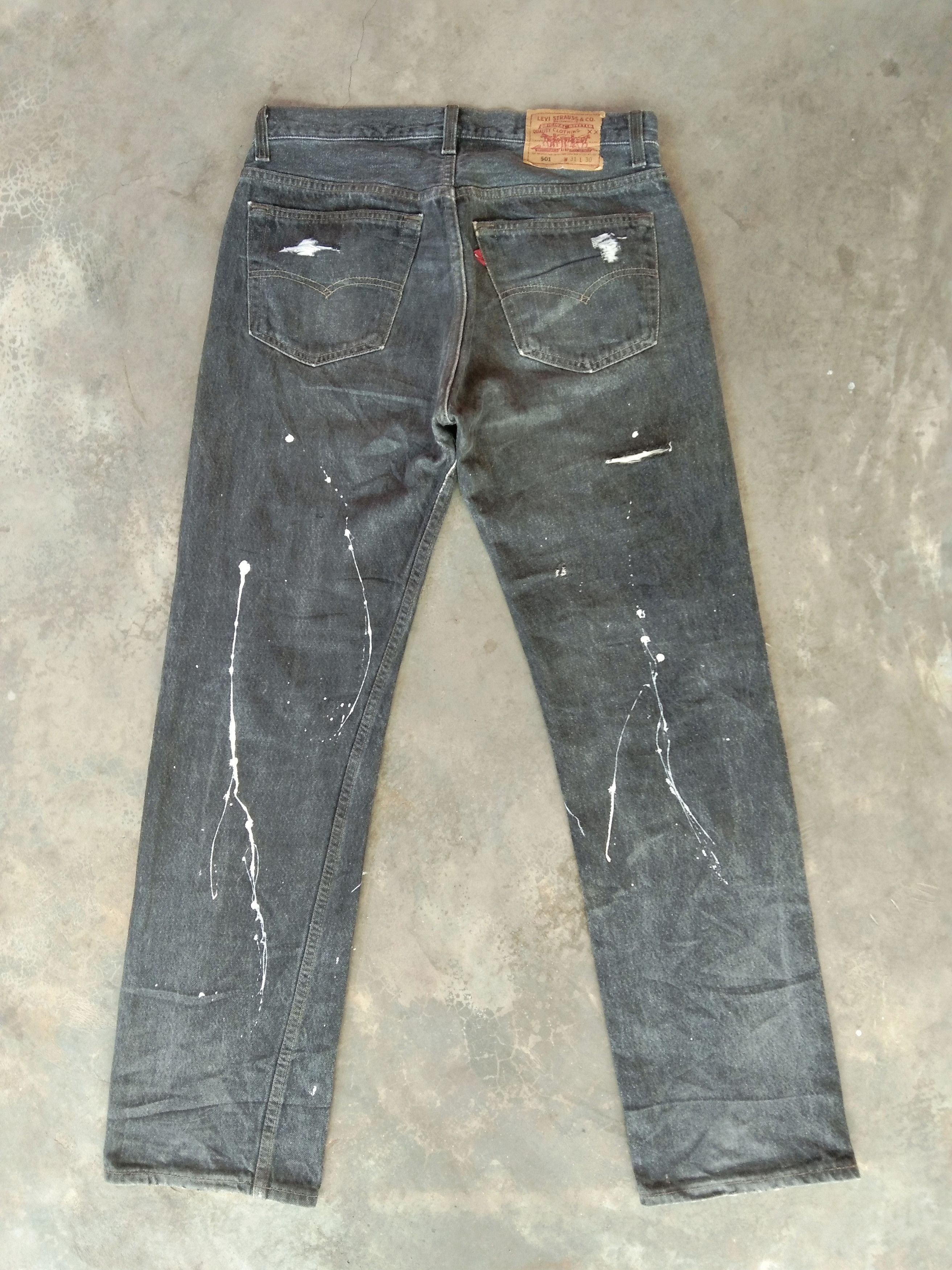 Levi's 90s Vintage Levi's 501 Made In USA Painter Distressed Jeans Size US 31 - 1 Thumbnail