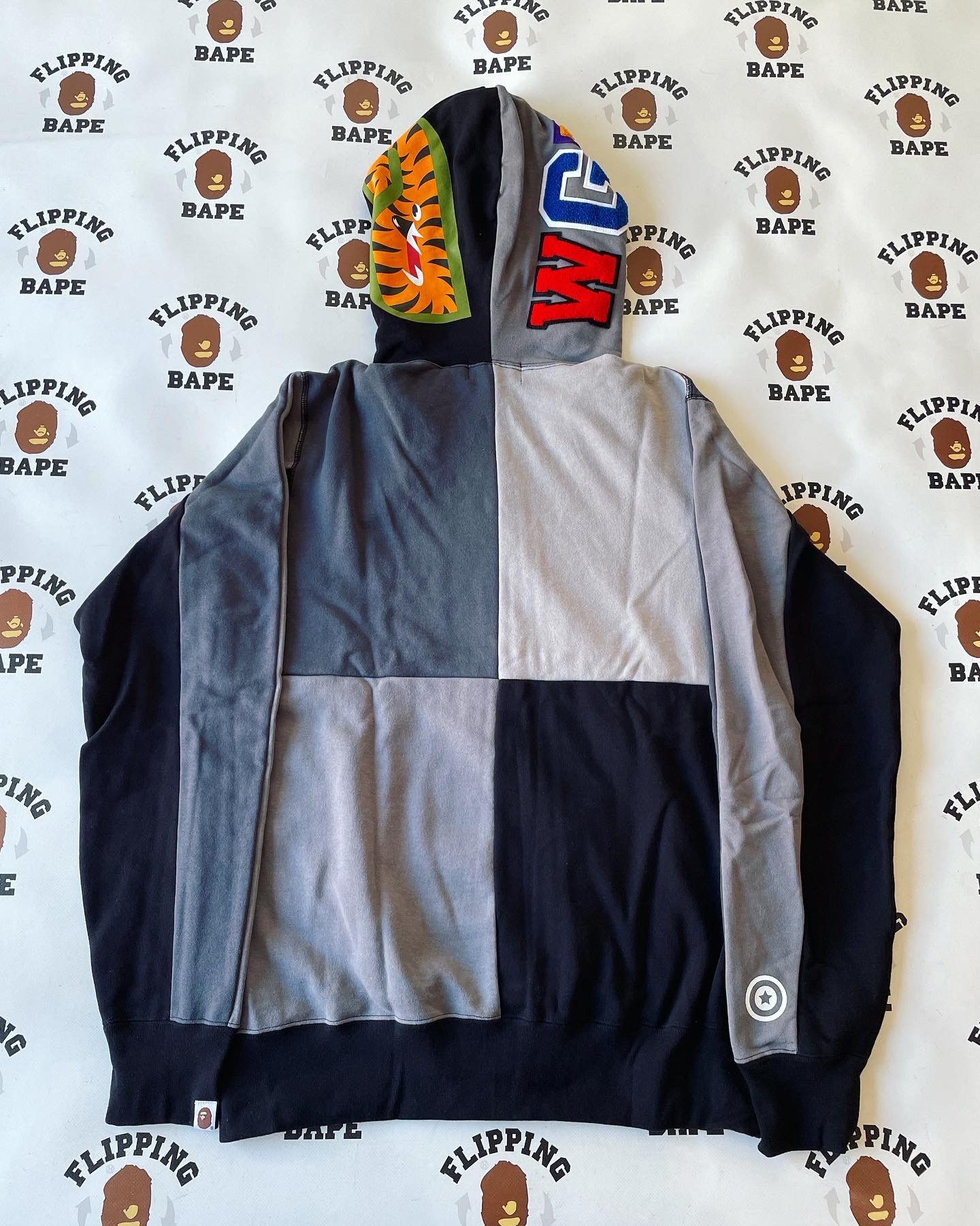 BAPE ABC Camo Patchwork Full Zip Hoodie Blue