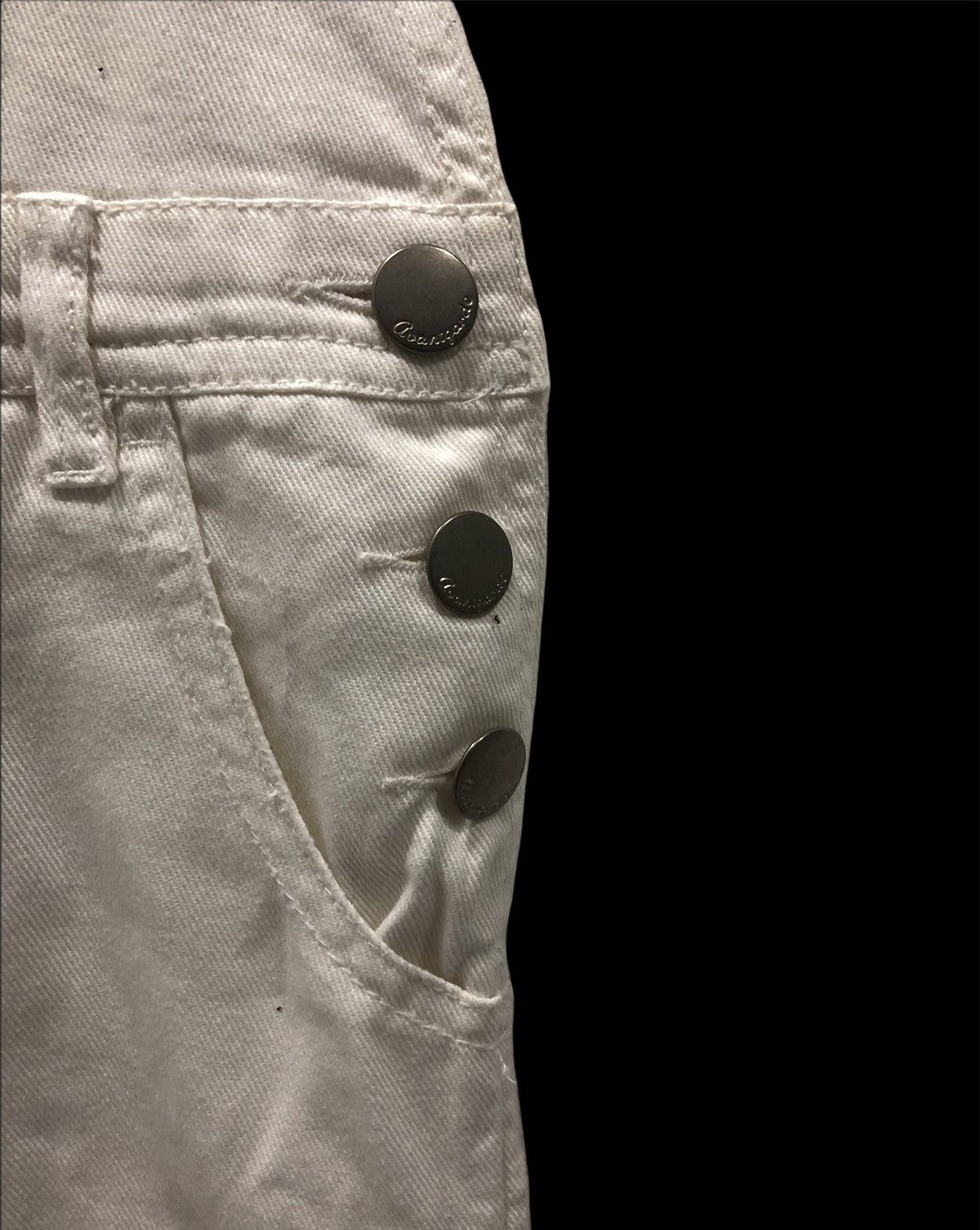 Japanese Brand Vintage-Style White Distressed Denim Overalls – Avantgarde Size US 31 - 3 Thumbnail