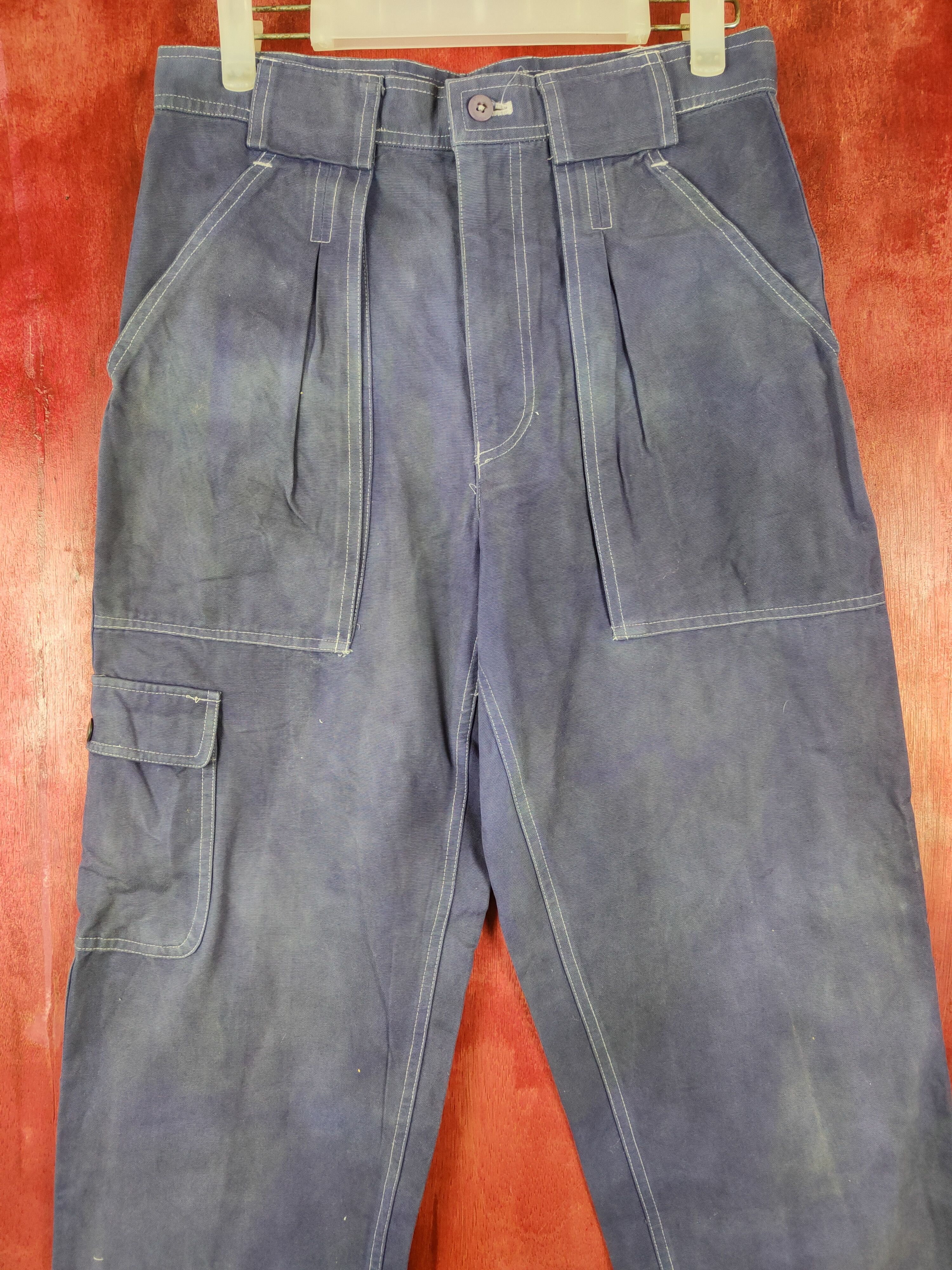Japanese Brand × Vintage Near By Style faded Blue multi pocket tactical pant #4670 Size US 29 - 2 Thumbnail