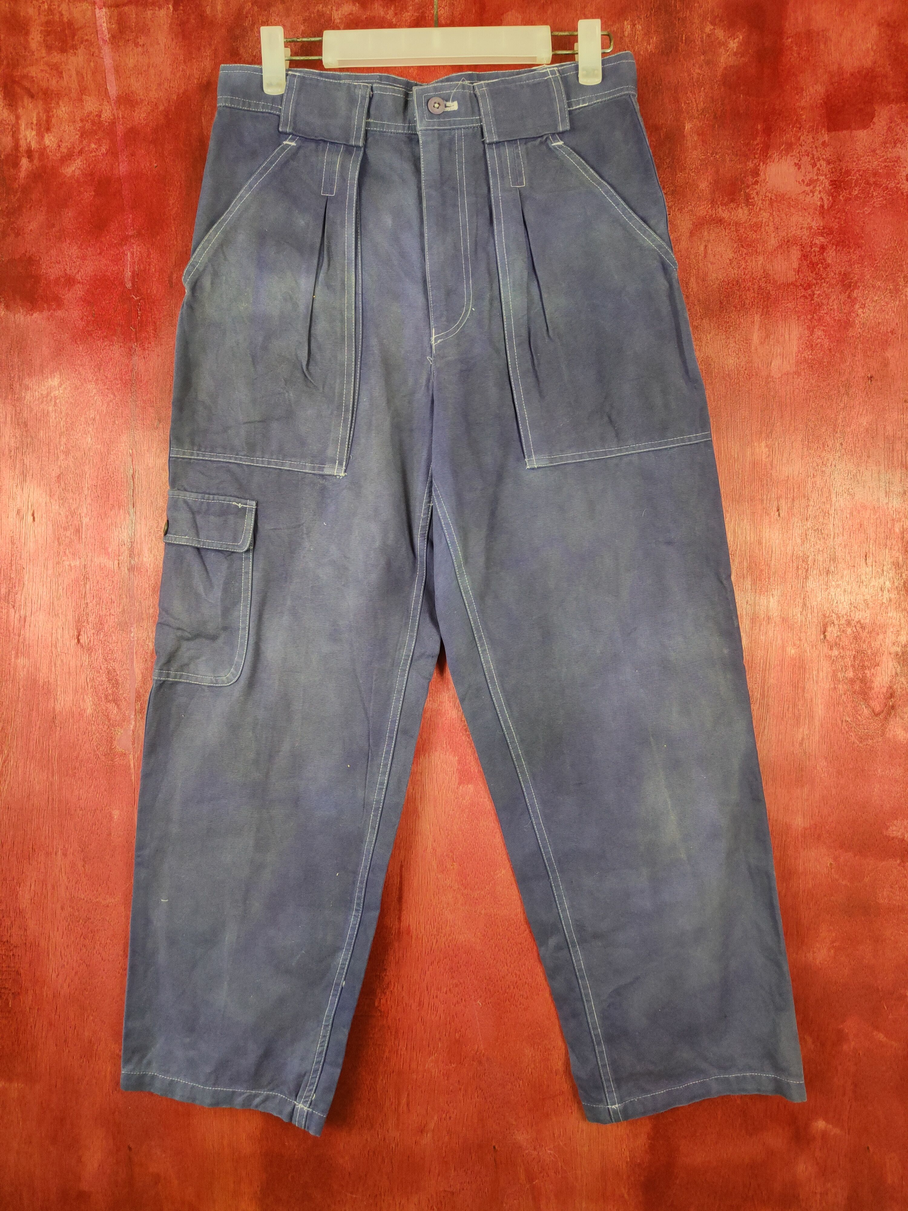 Japanese Brand × Vintage Near By Style faded Blue multi pocket tactical pant #4670 Size US 29 - 1 Thumbnail