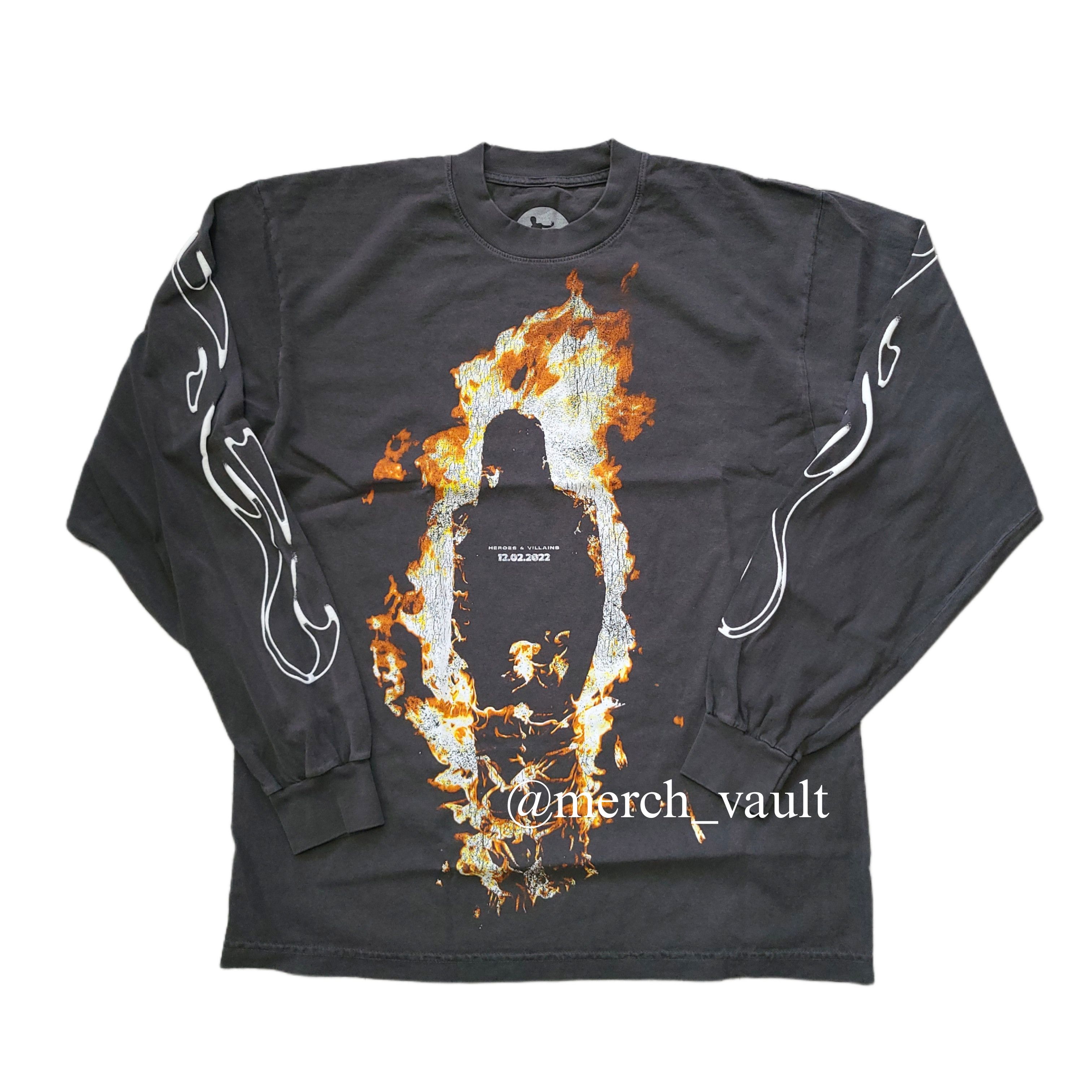 Metro Boomin Heroes and Villains Flame Longsleeve Shirt | Grailed