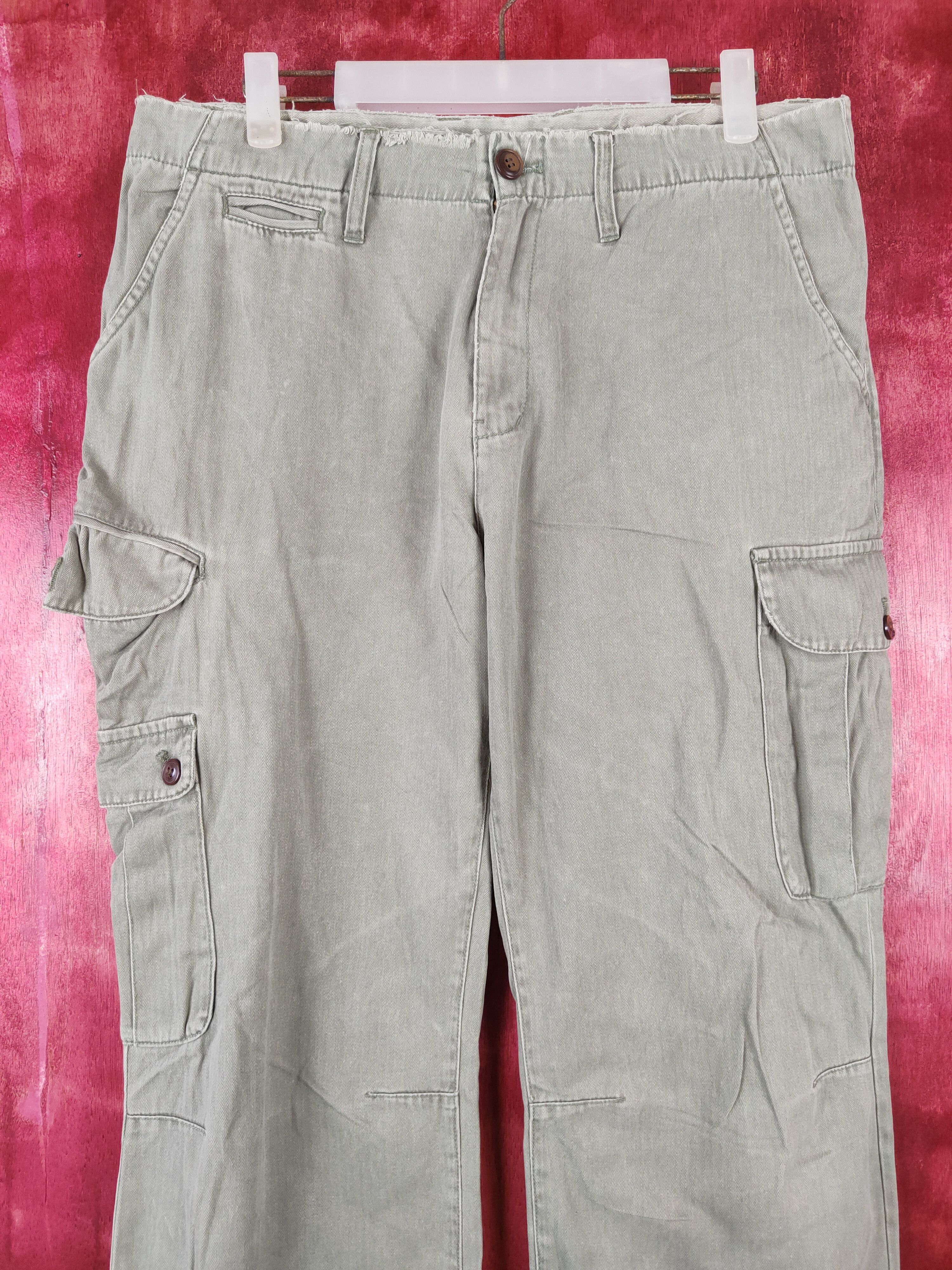 Global Work × Japanese Brand Global Work Light Green multi pocket tactical pant #4666 Size US 31 - 2 Thumbnail