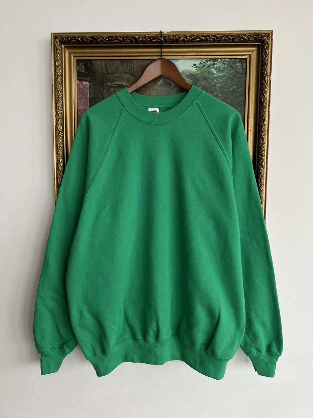 Vintage Vintage 2000s Fruit of the Loom Blank Green Sweatshirts Size US XL / EU 56 / 4 - 1 Thumbnail