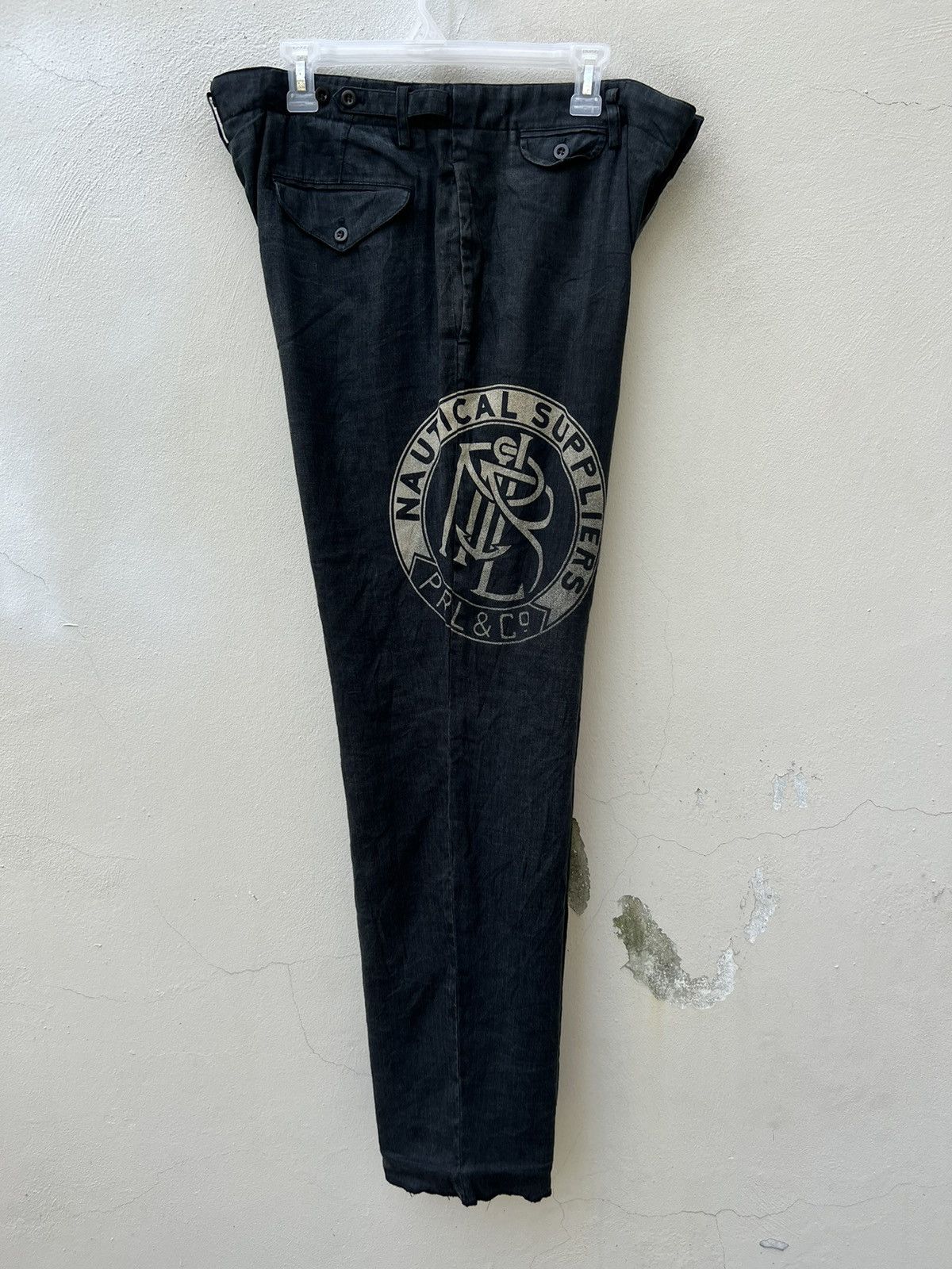Polo Ralph Lauren Vintage Polo Ralph Lauren Fade Black Linen Trouser Pant Size US 34 / EU 50 - 22 Thumbnail