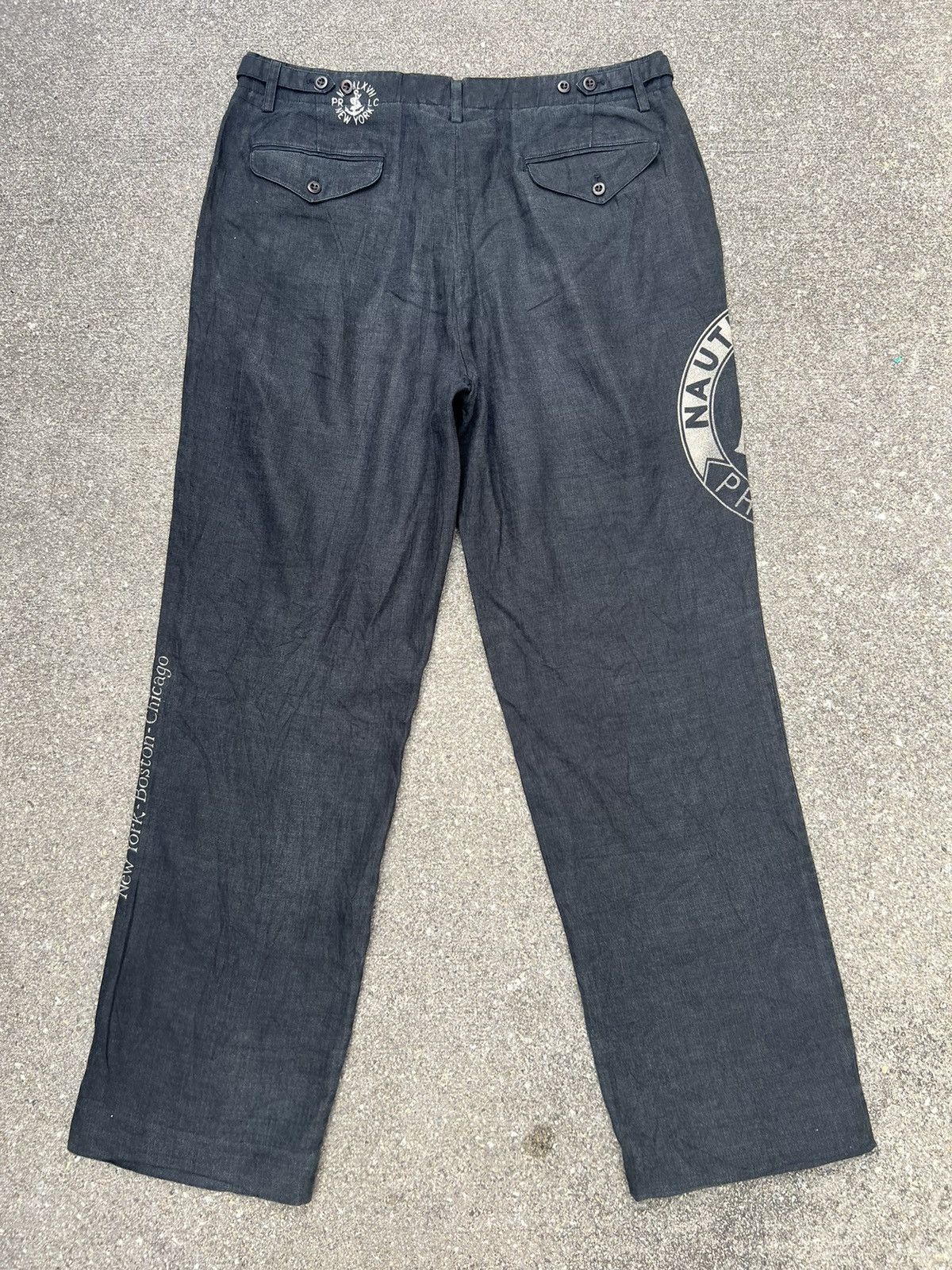 Polo Ralph Lauren Vintage Polo Ralph Lauren Fade Black Linen Trouser Pant Size US 34 / EU 50 - 5 Thumbnail