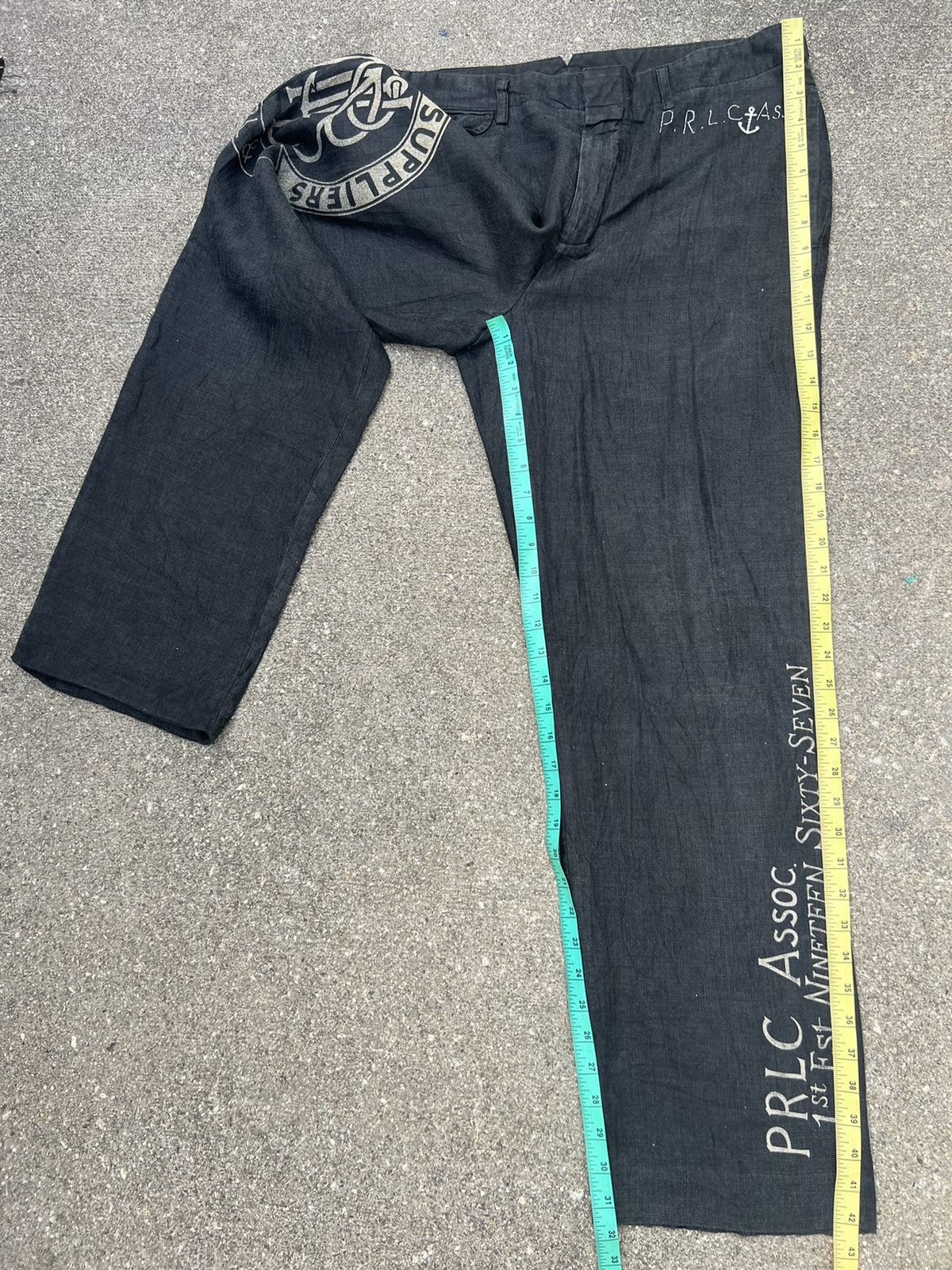 Polo Ralph Lauren Vintage Polo Ralph Lauren Fade Black Linen Trouser Pant Size US 34 / EU 50 - 4 Thumbnail