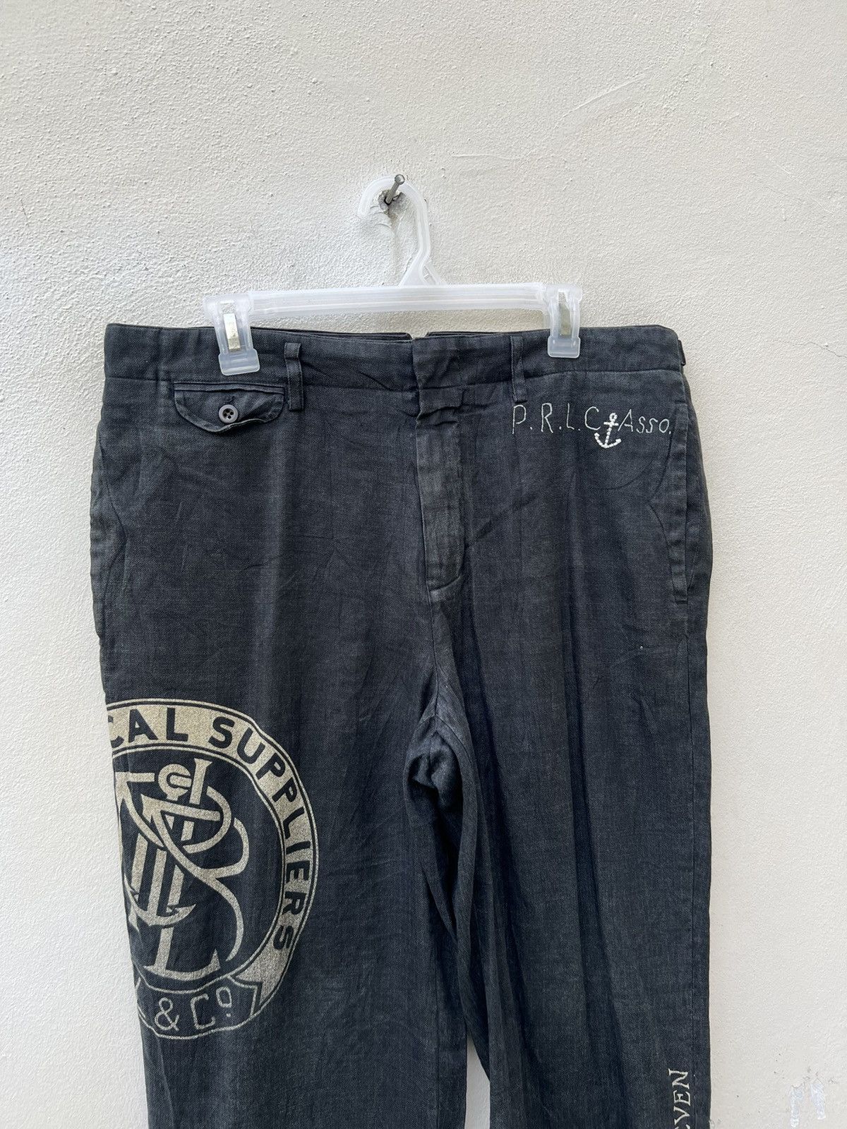Polo Ralph Lauren Vintage Polo Ralph Lauren Fade Black Linen Trouser Pant Size US 34 / EU 50 - 7 Thumbnail