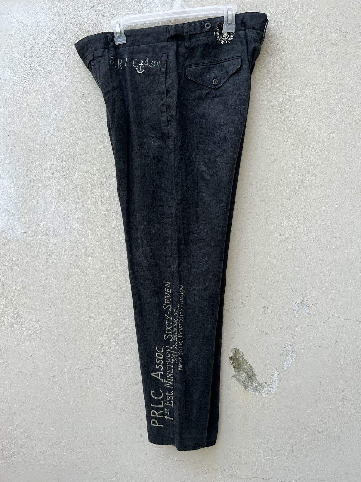 Polo Ralph Lauren Vintage Polo Ralph Lauren Fade Black Linen Trouser Pant Size US 34 / EU 50 - 21 Thumbnail