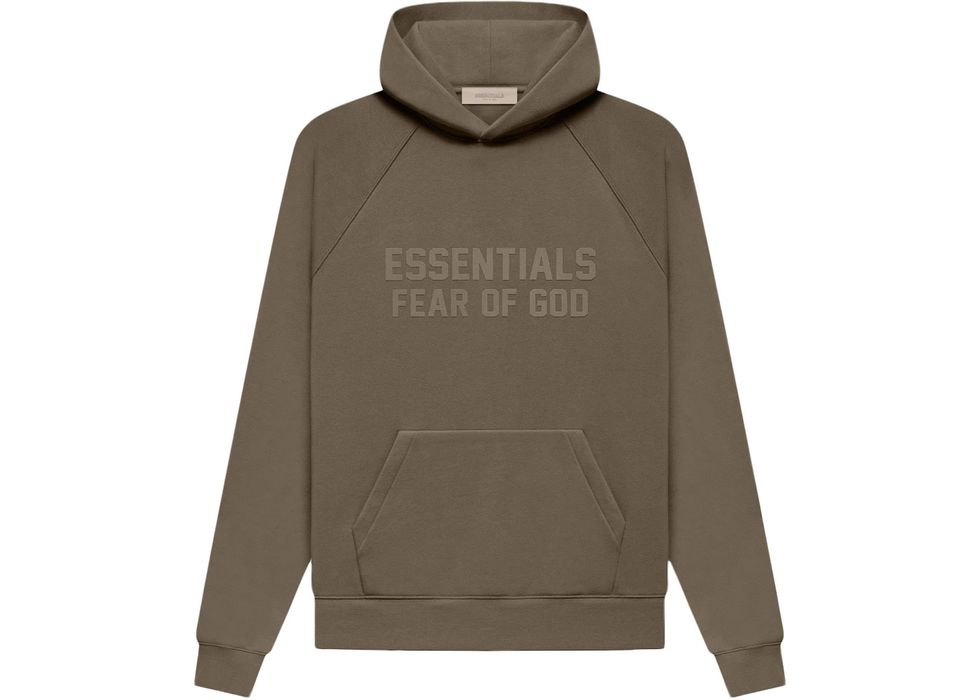 Fear of God Fear of God Essentials Hoodie Wood Size Medium | Grailed