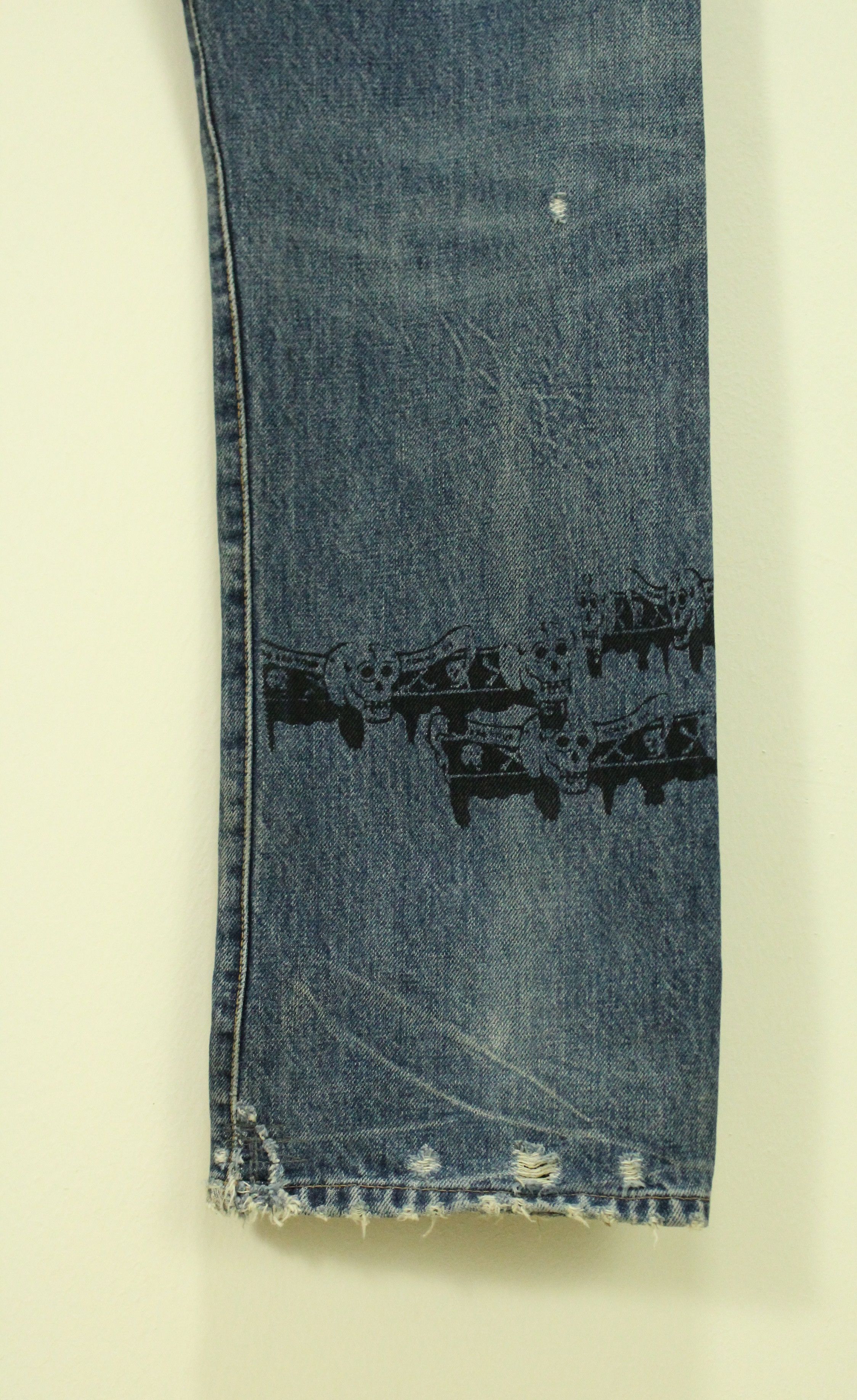 Japanese Brand × Vintage Skulls R.N.A Denim Distressed Patch Pocket Camo Anarchy Punk Size US 32 / EU 48 - 12 Thumbnail