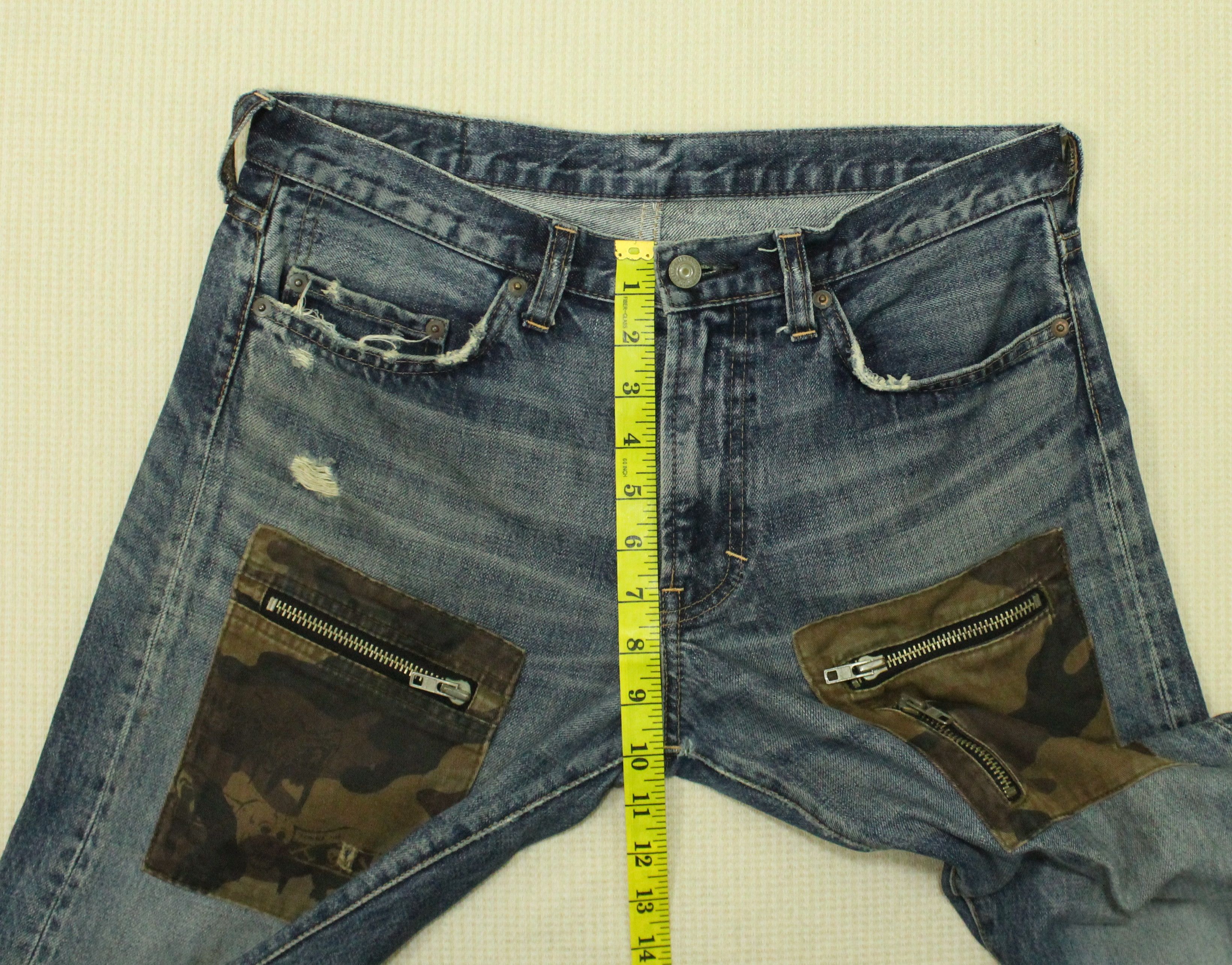 Japanese Brand × Vintage Skulls R.N.A Denim Distressed Patch Pocket Camo Anarchy Punk Size US 32 / EU 48 - 22 Thumbnail