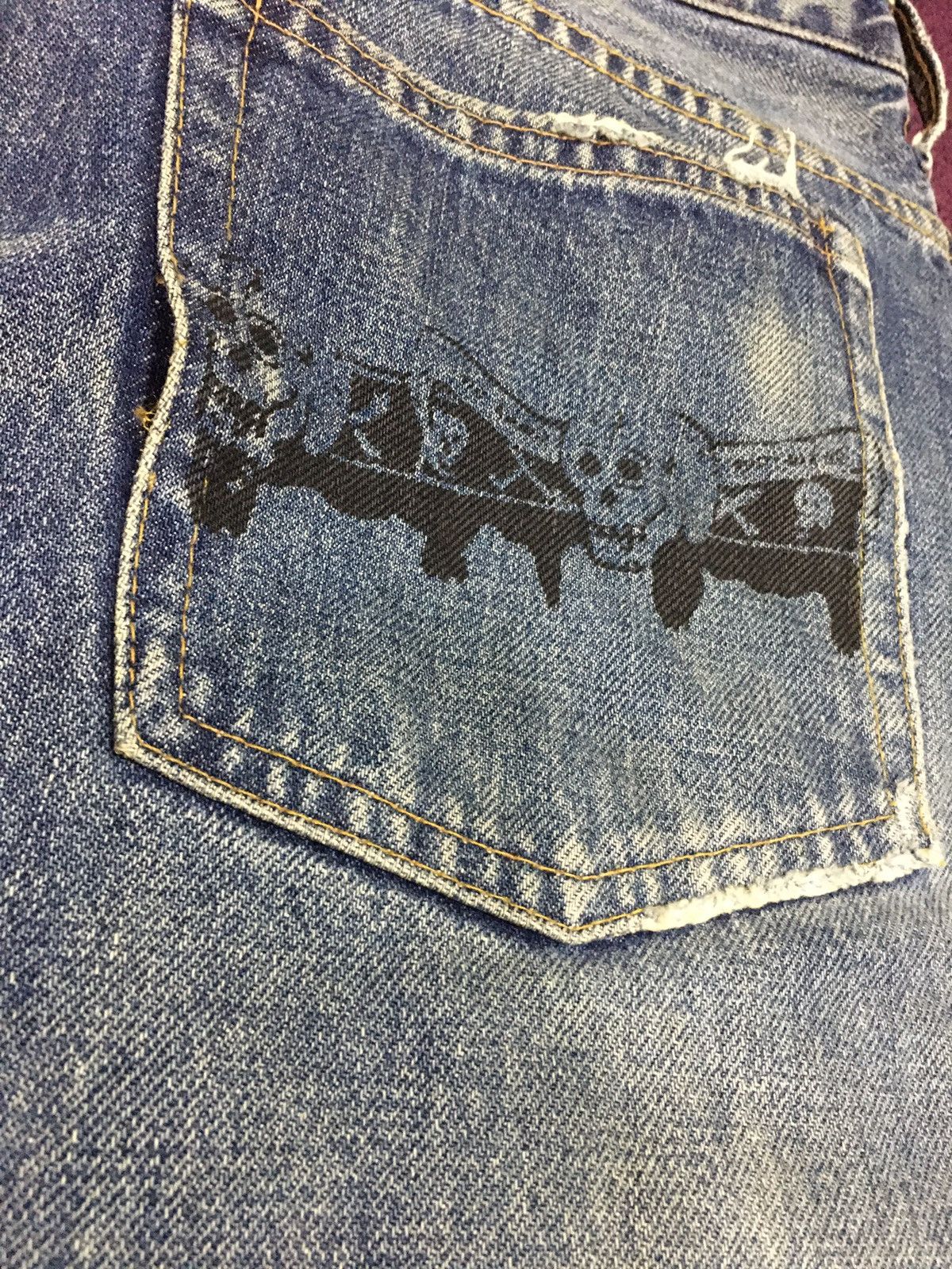 Japanese Brand × Vintage Skulls R.N.A Denim Distressed Patch Pocket Camo Anarchy Punk Size US 32 / EU 48 - 23 Thumbnail