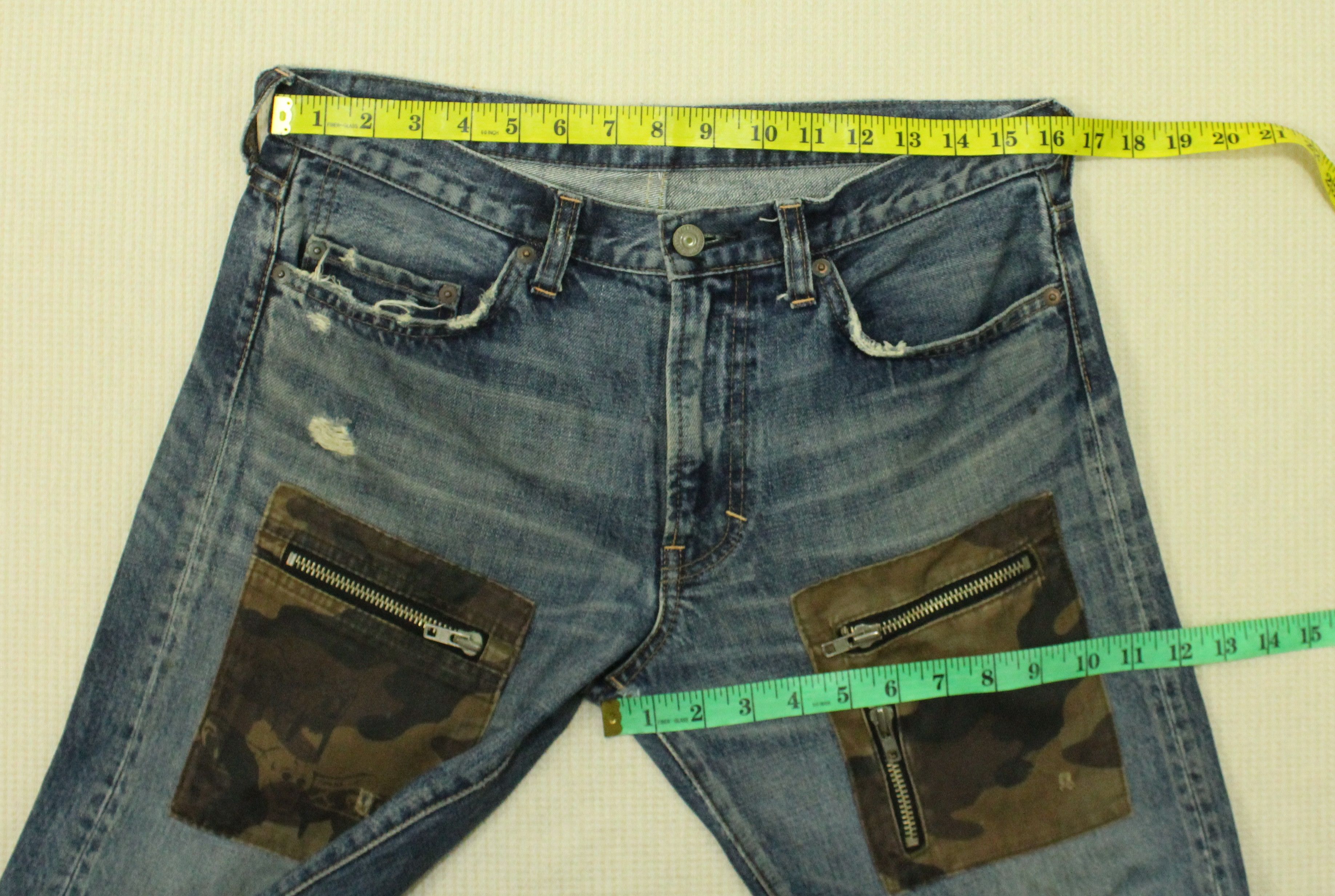 Japanese Brand × Vintage Skulls R.N.A Denim Distressed Patch Pocket Camo Anarchy Punk Size US 32 / EU 48 - 21 Thumbnail