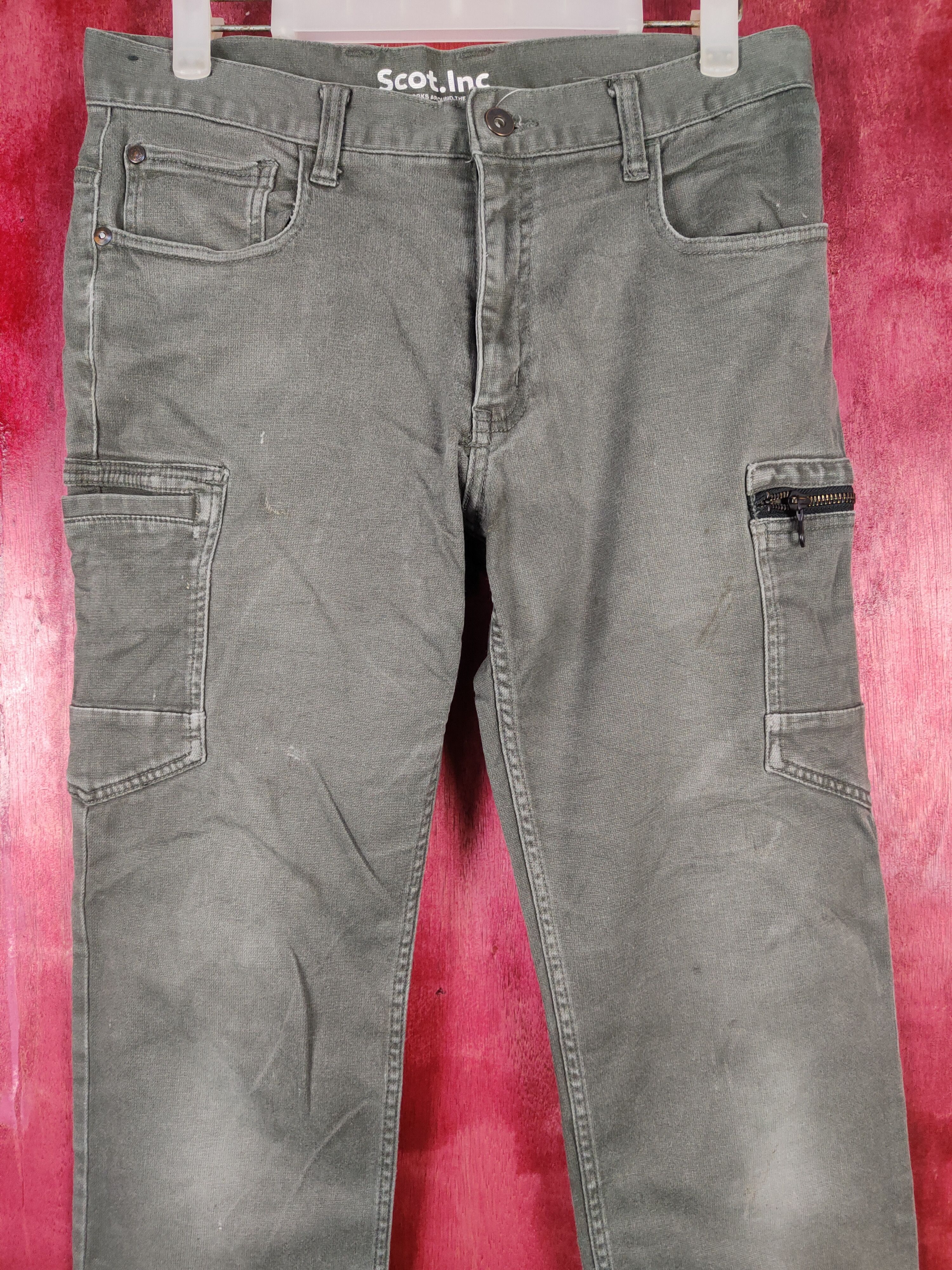 Japanese Brand Scot. Inc Gray utility tactical multi pocket cargo #4684 Size US 31 - 2 Thumbnail