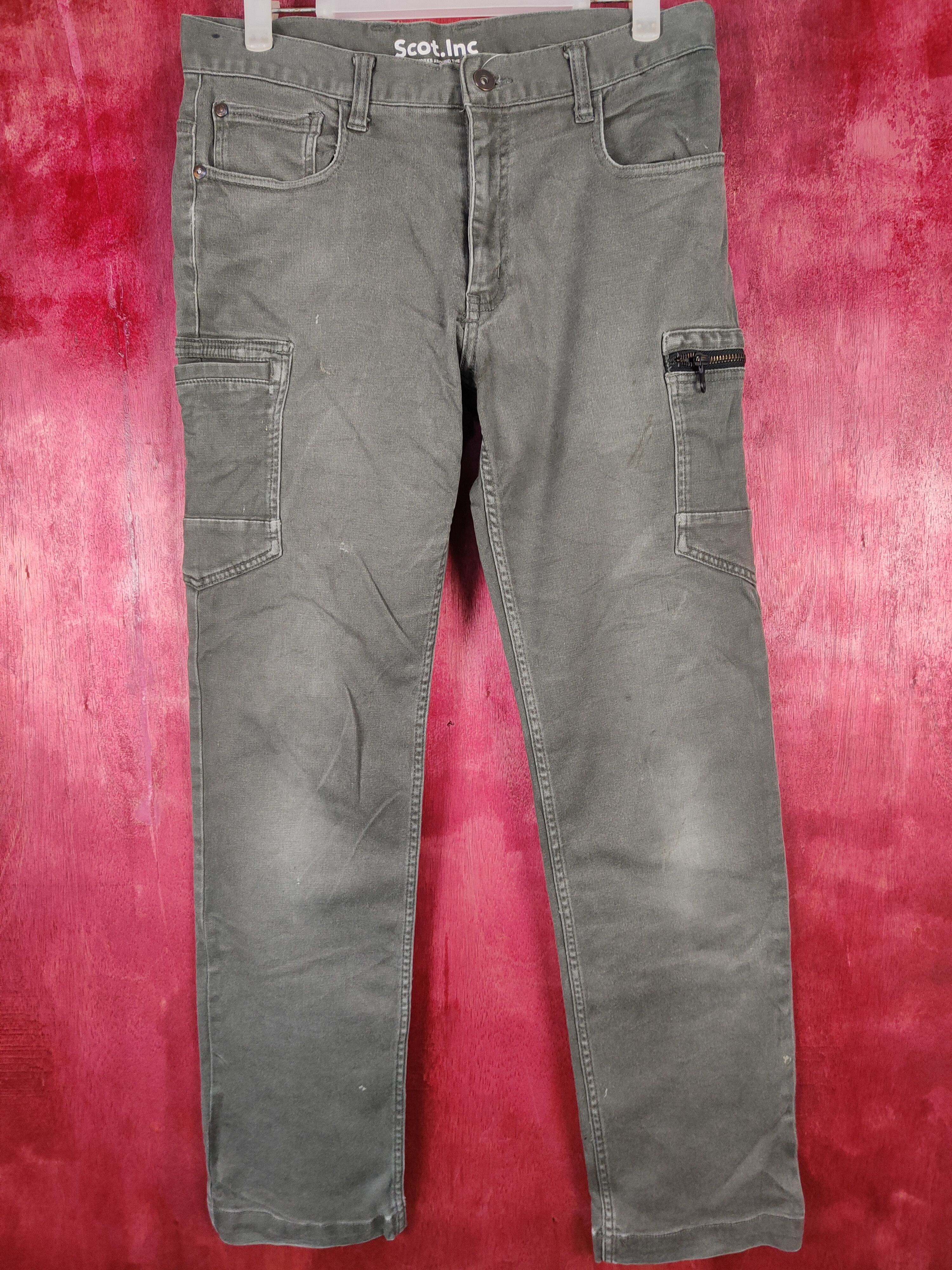 Japanese Brand Scot. Inc Gray utility tactical multi pocket cargo #4684 Size US 31 - 1 Thumbnail