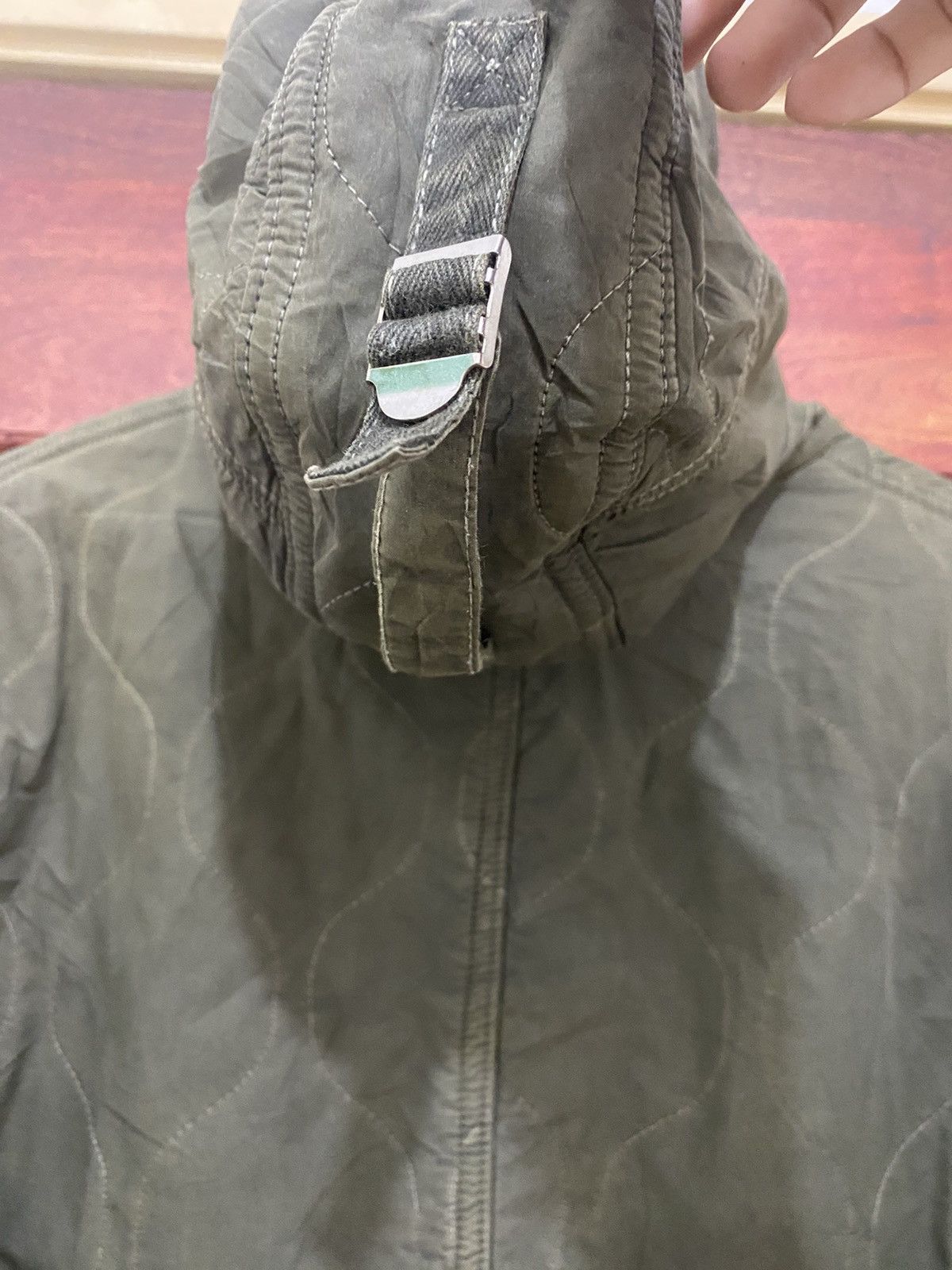 Avirex Avirex Quilted Hoodie Linen Fur Jacket Olive Green Size US L / EU 52-54 / 3 - 6 Thumbnail